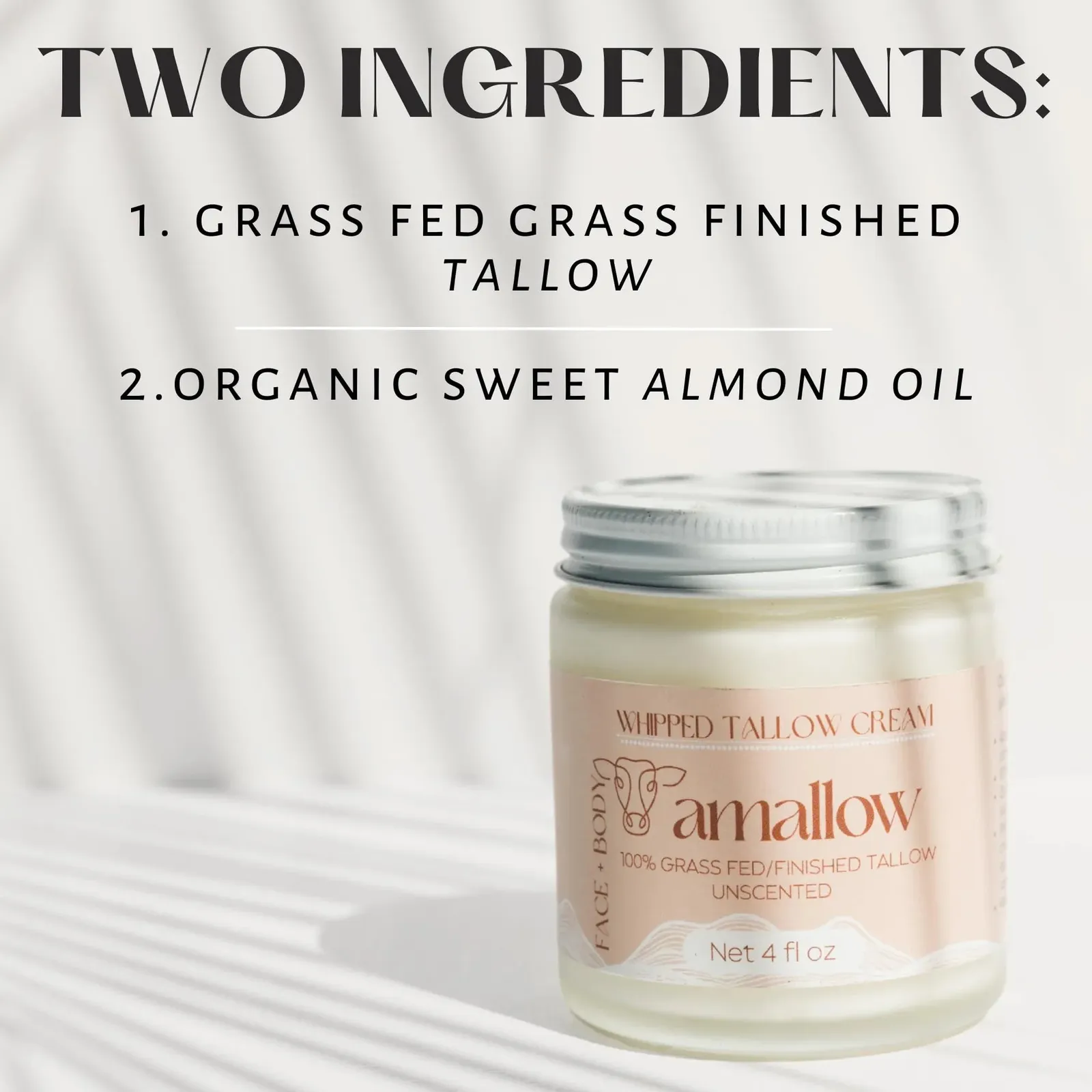 100% Grass Fed Beef Tallow for Skin Care (Clean Cloud)