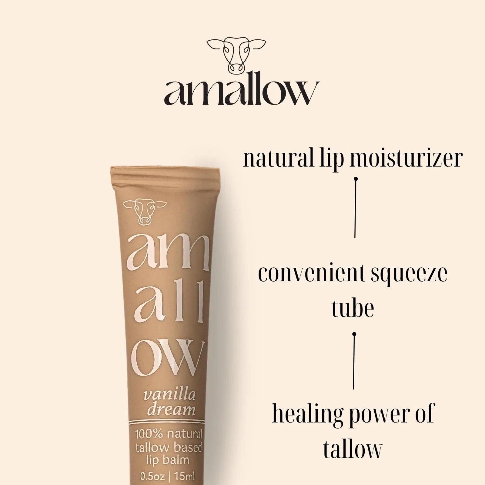 All Natural Tallow Lip Balm Squeezable Tube (Orange Creamsicle)