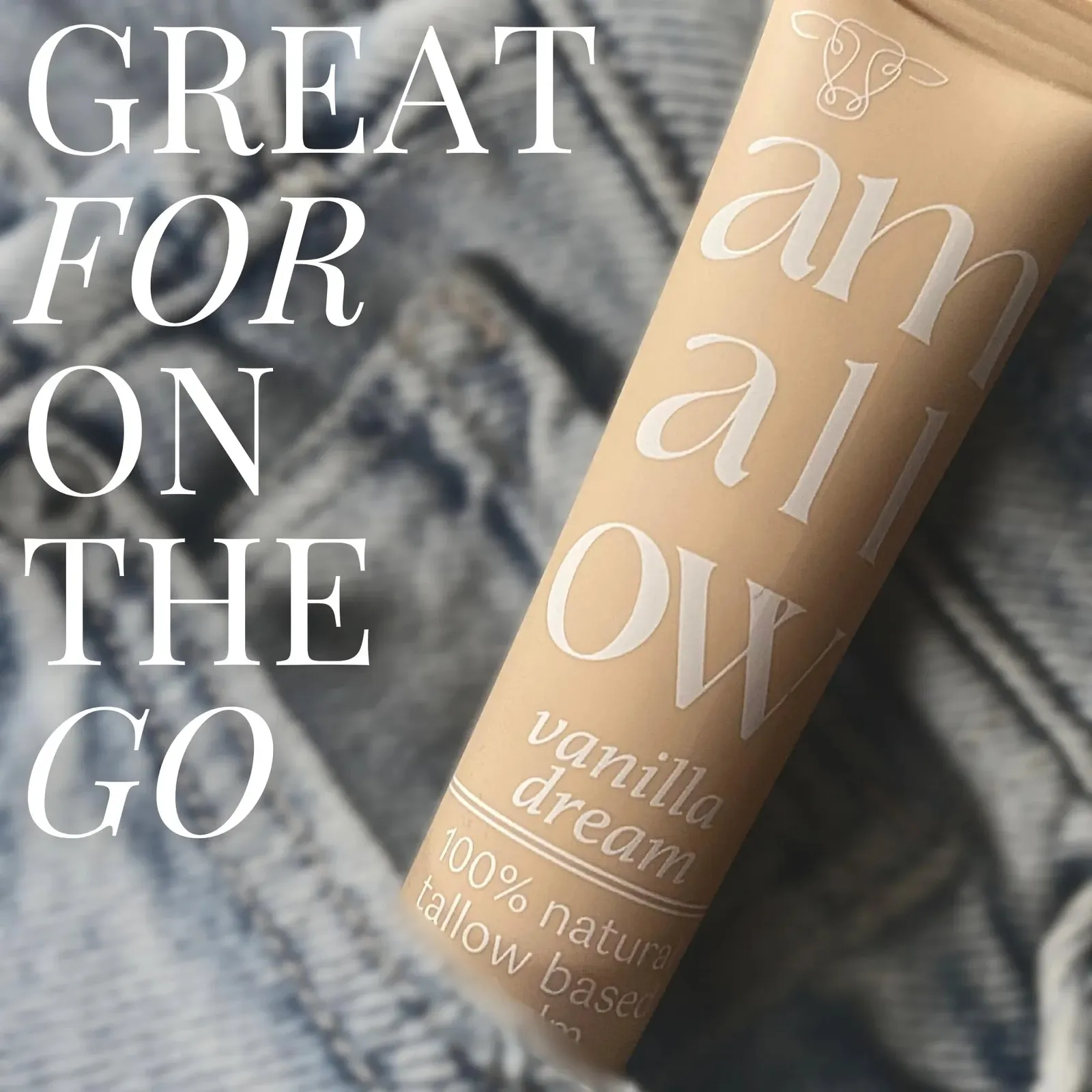 All Natural Tallow Lip Balm Squeezable Tube (Vanilla Dream)