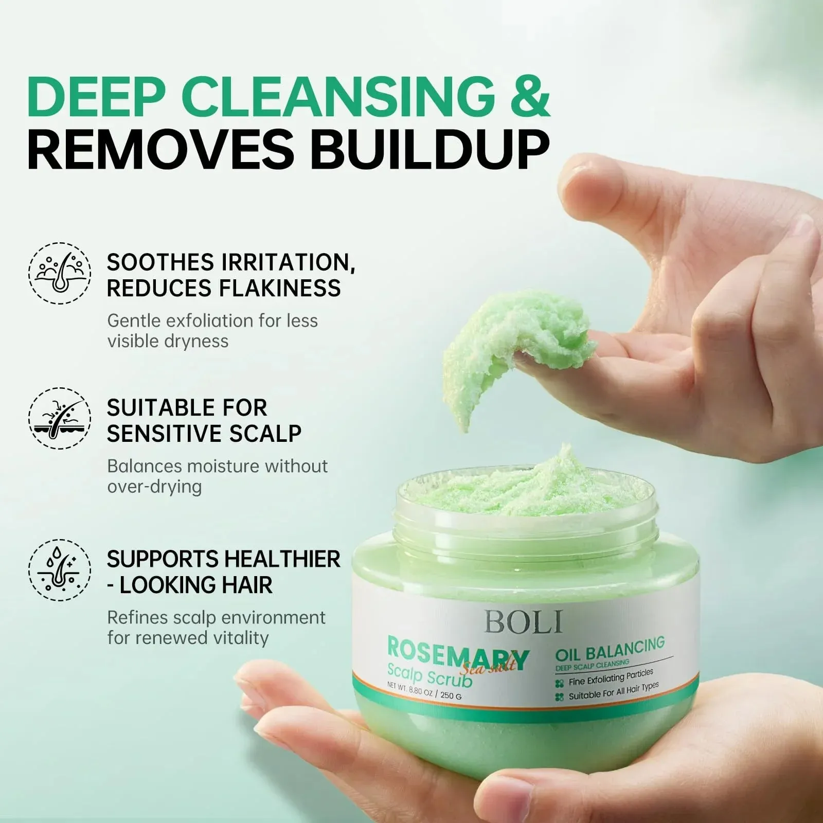 Scalp Scrub, Rosemary Tea Tree Exfoliator Shampoo