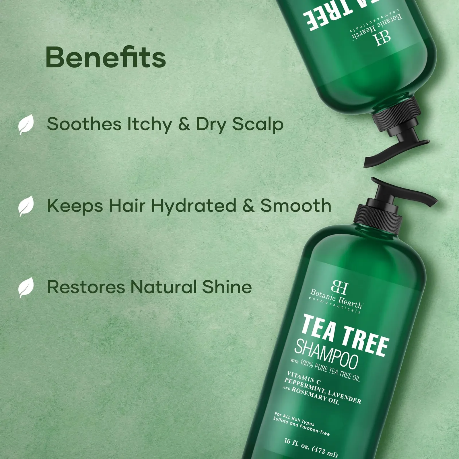 Tea Tree Shampoo, Vitamin C, Peppermint, Lavender And Rosemary Oil