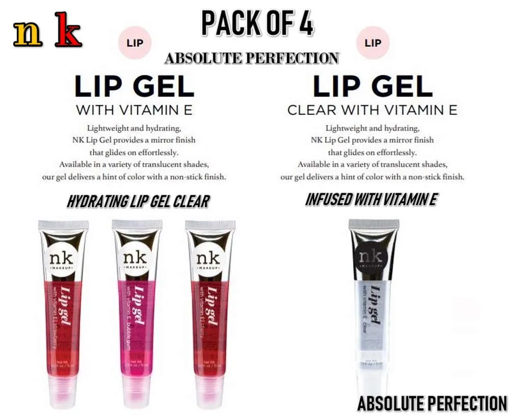 Clear, Strawberry, Cherry, Bubble Gum Lip Gel