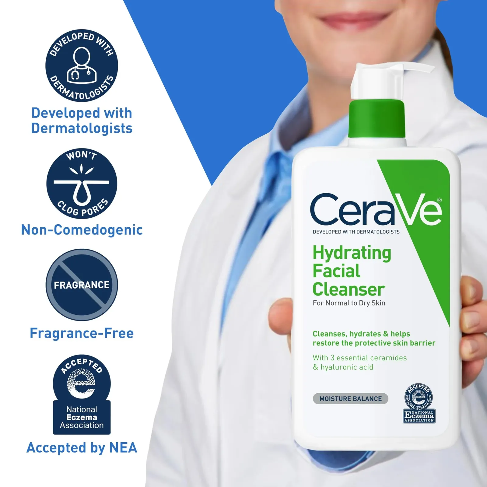 Hydrating Facial Cleanser, Moisturizing Face Wash For Dry Skin