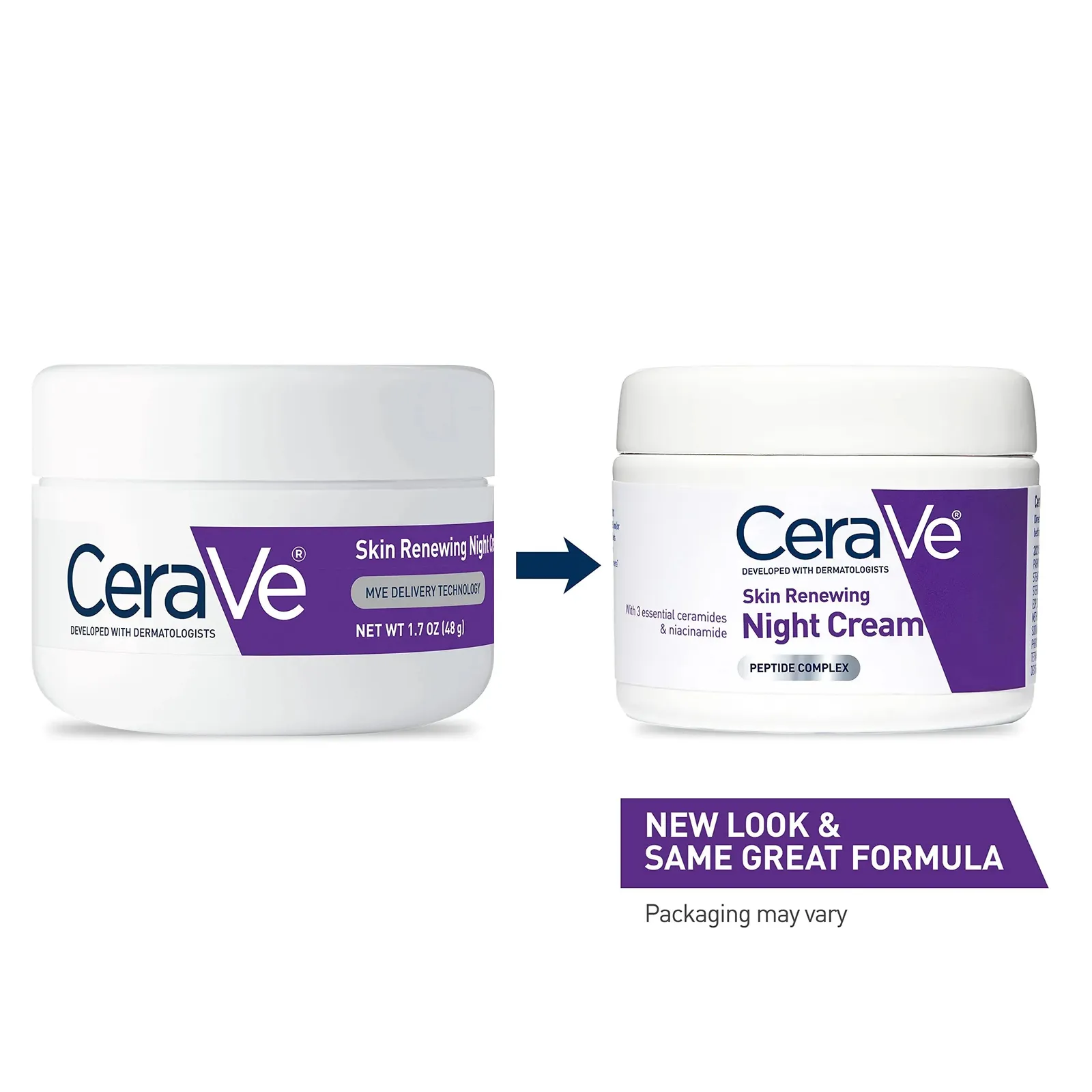 Skin Renewing Night Cream, Niacinamide, Peptide Complex, and Hyaluronic Acid Moisturizer