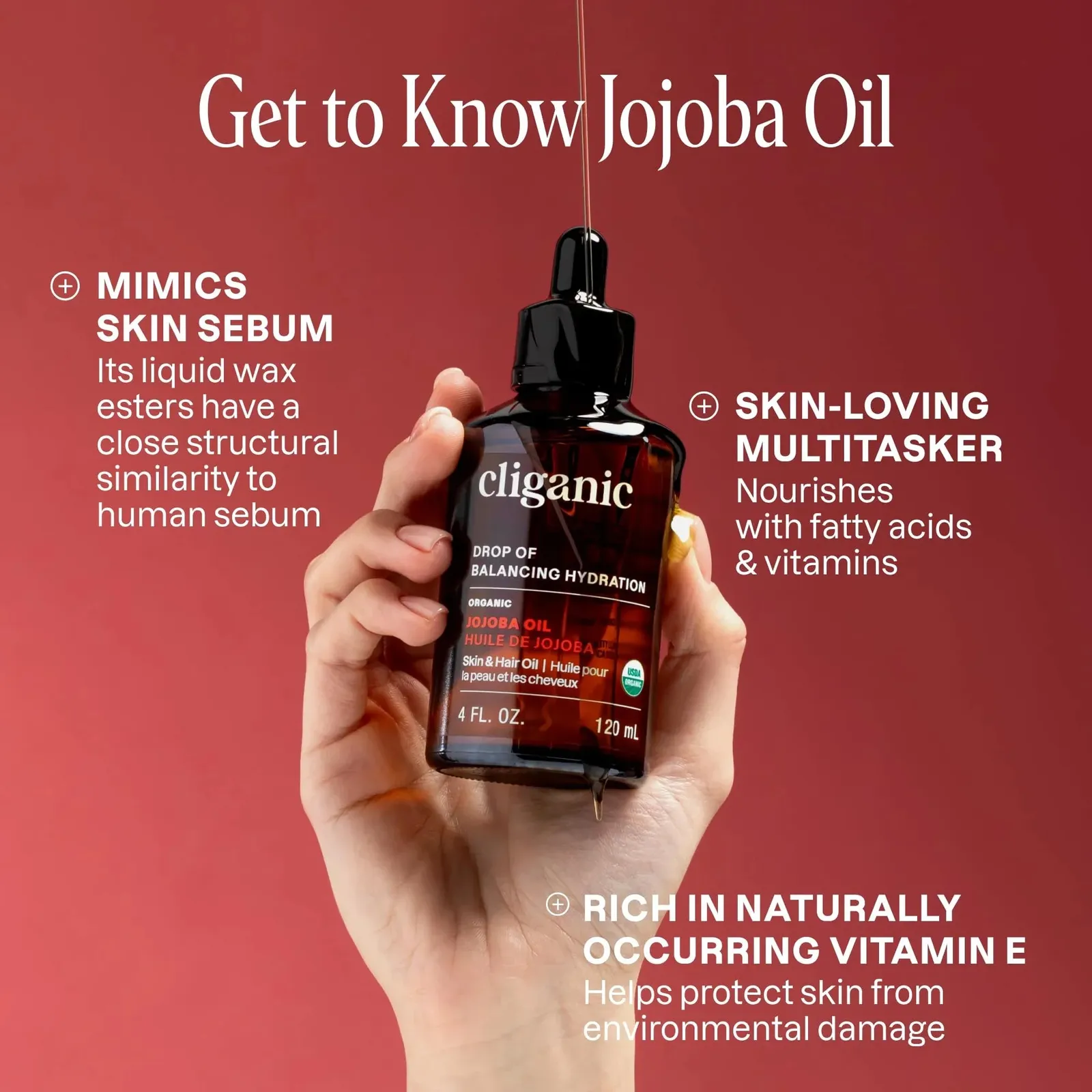 Organic Jojoba Oil, 100% Pure (4oz)