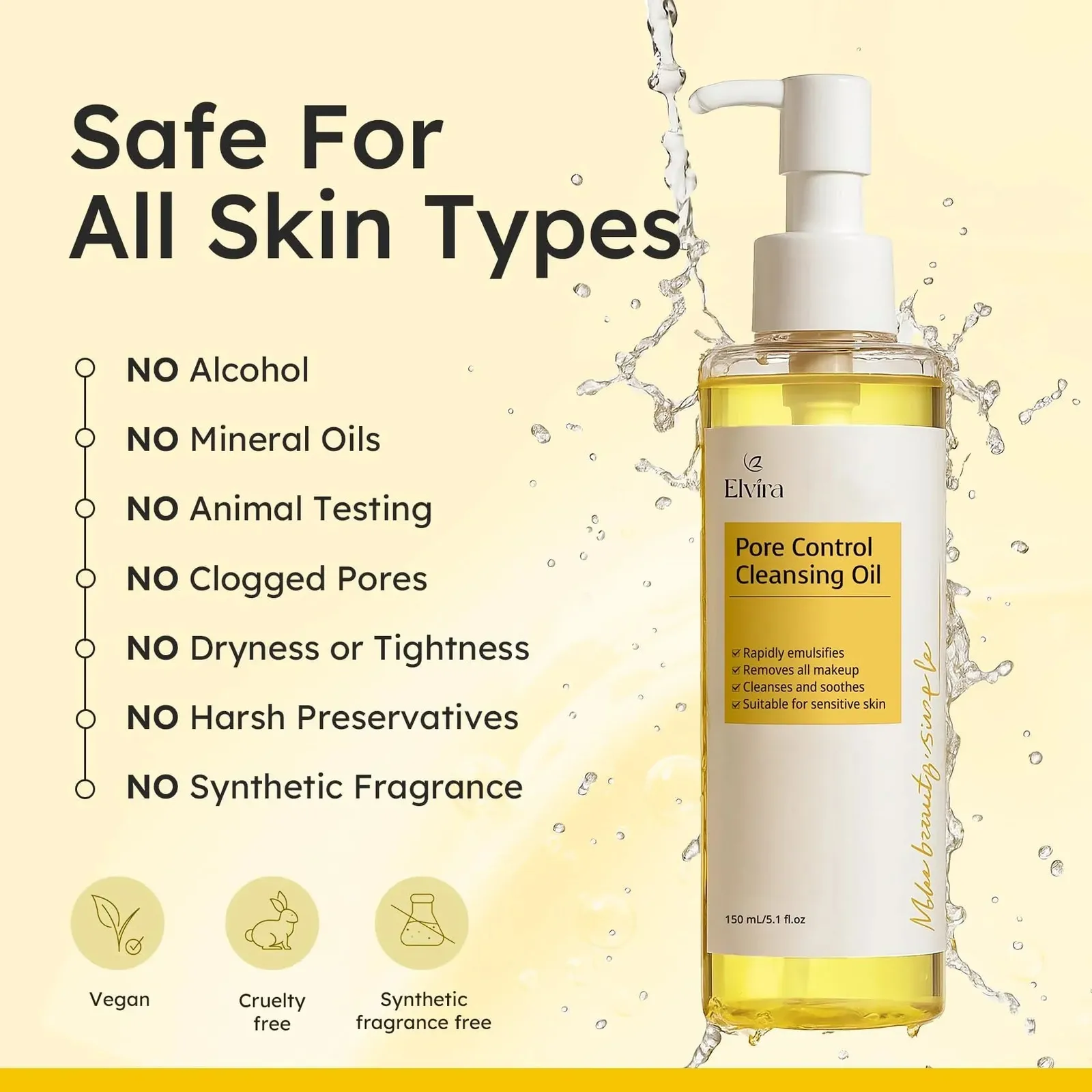 Pure Cleansing Jojoba Oil, Makeup Remover & Blackheads Pore Cleanser