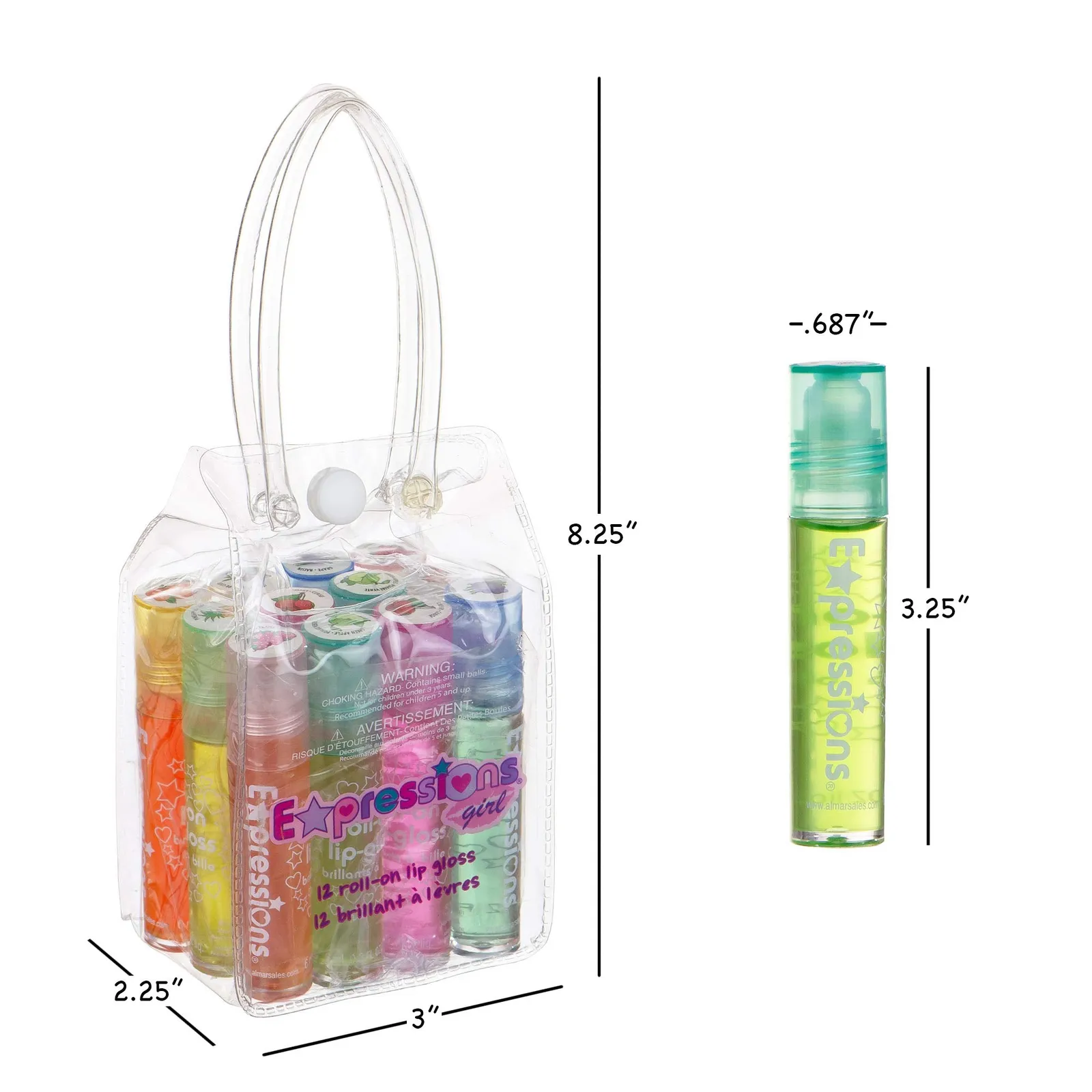 Expressions Girl Fruity Roll On Lip Gloss Set