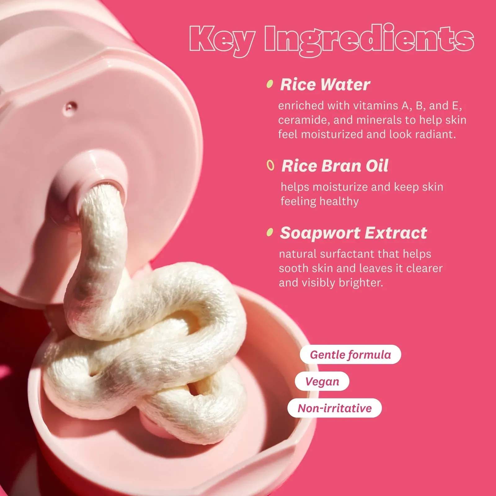 Rice Water Bright Foaming Facial Cleanser with Ceramide