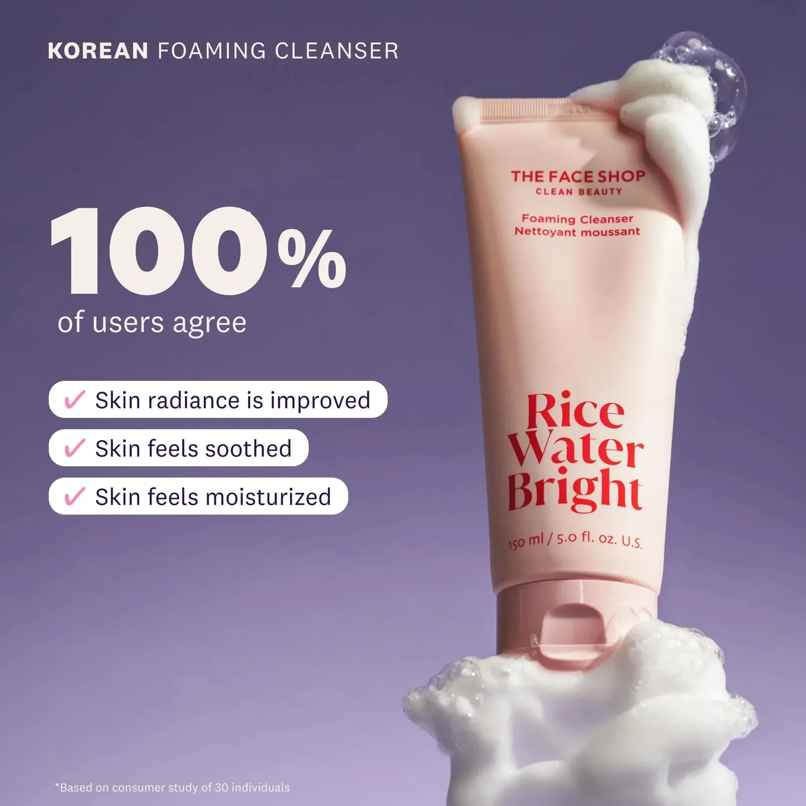 Rice Water Bright Foaming Facial Cleanser with Ceramide