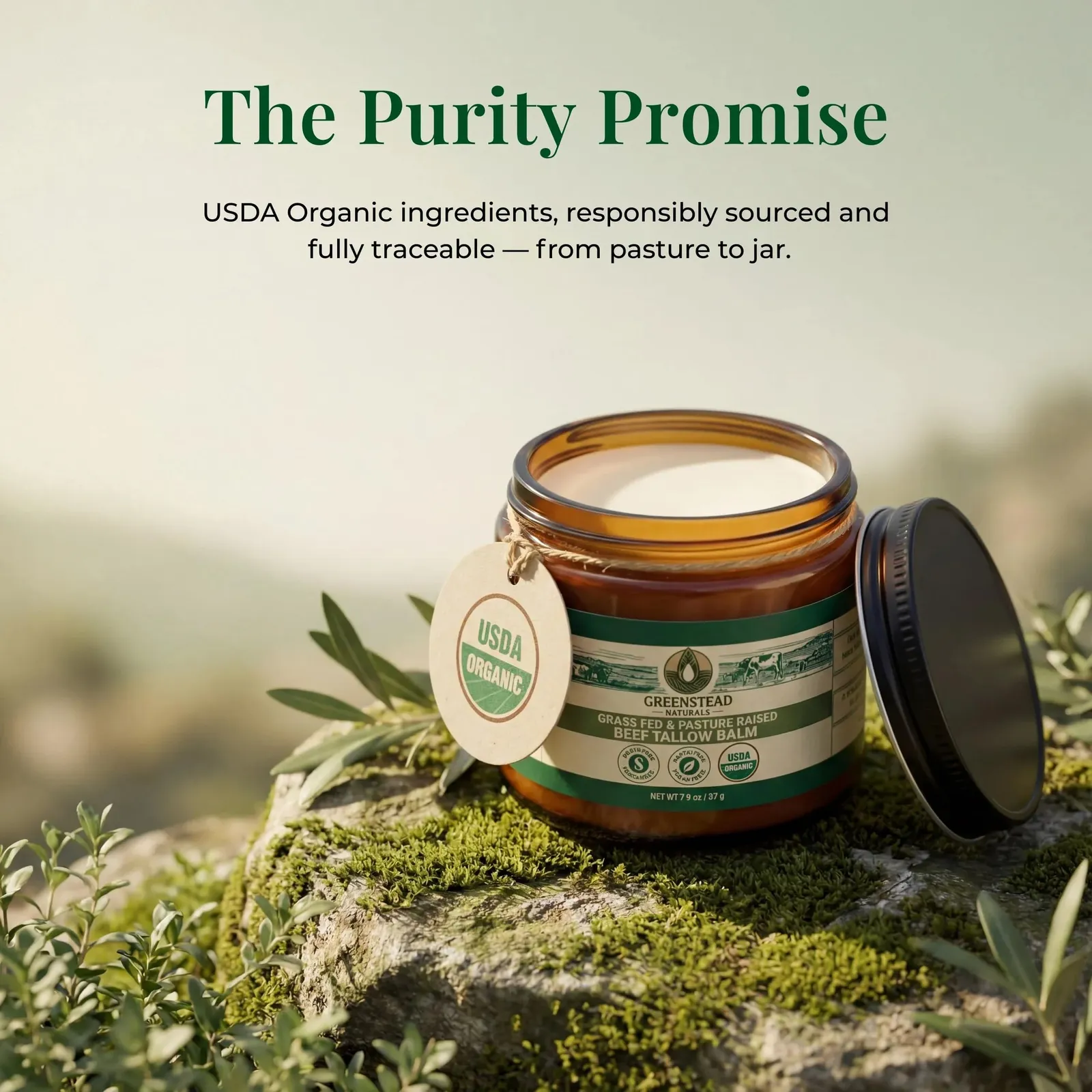 Organic Beef Tallow for Skin with Jojoba Oil and Cocoa Butter – Unscented