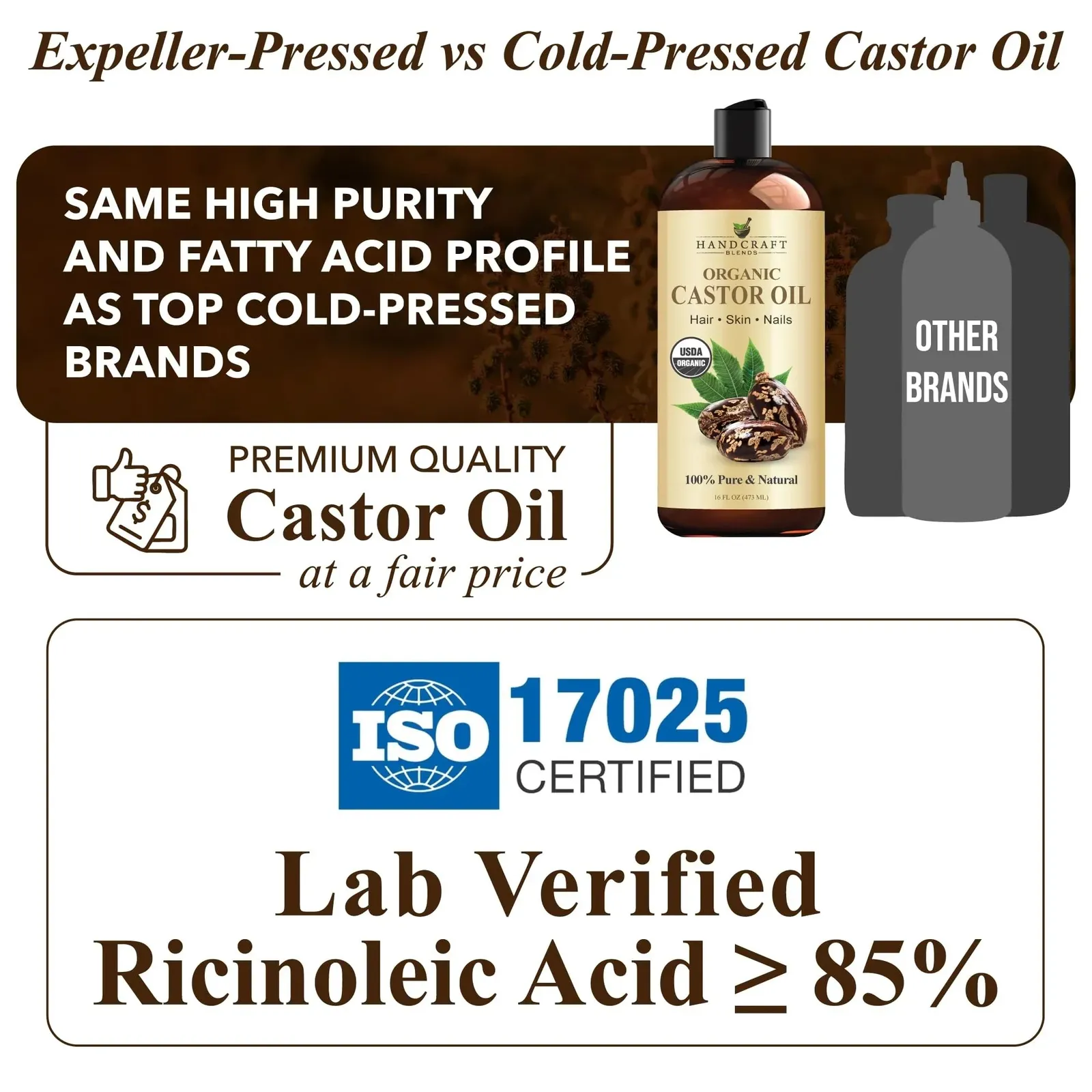 Organic Castor Oil 16 Fl Oz