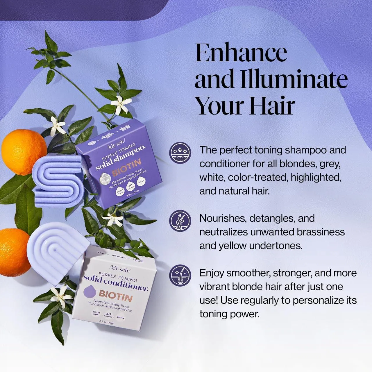 Purple Shampoo & Conditioner Bar Set