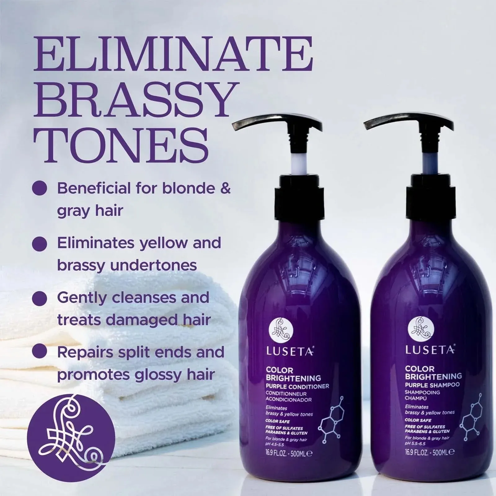 Purple Shampoo and Conditioner Set