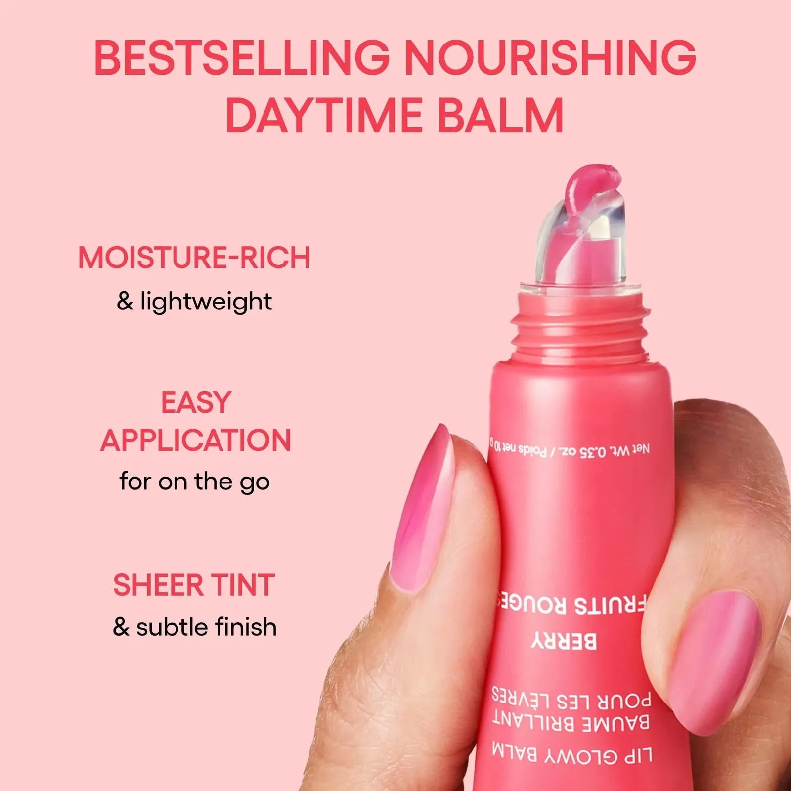Lip Glowy Balm, Berry: Sheer Tinted Lip Moisturizer with Shea Butter