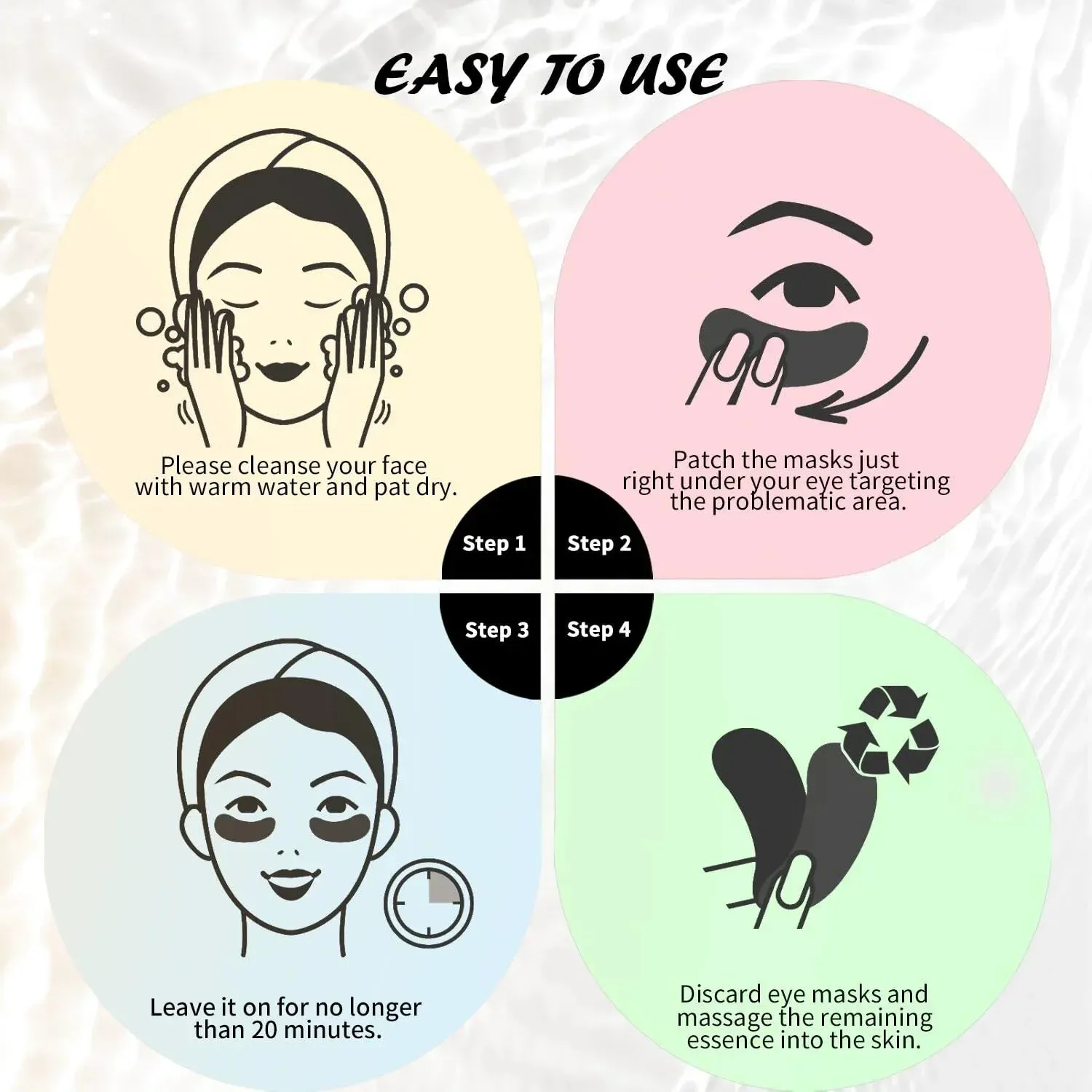 Under Eye Patches (25 Pairs), Hyaluronic Acid Eye Masks