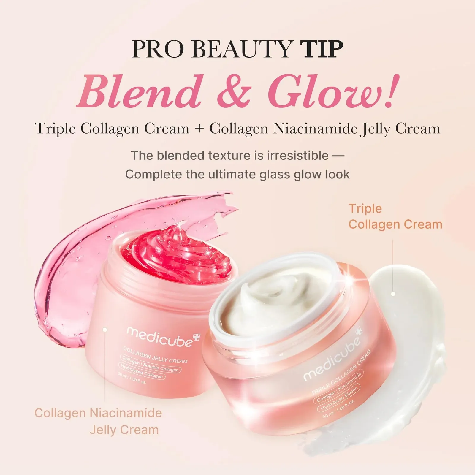 Triple Collagen Cream - Hydrating & Firming Moisturizer with Hyaluronic Acid, Premium Elastin, Shea Butter
