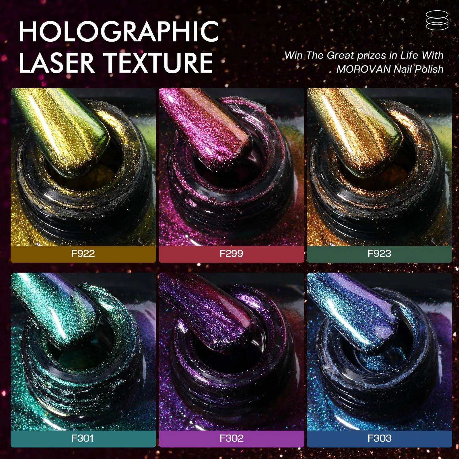 Fingernail Nail Polish Set: Holographic Metallic Lacquer Air Dry Nail Polish
