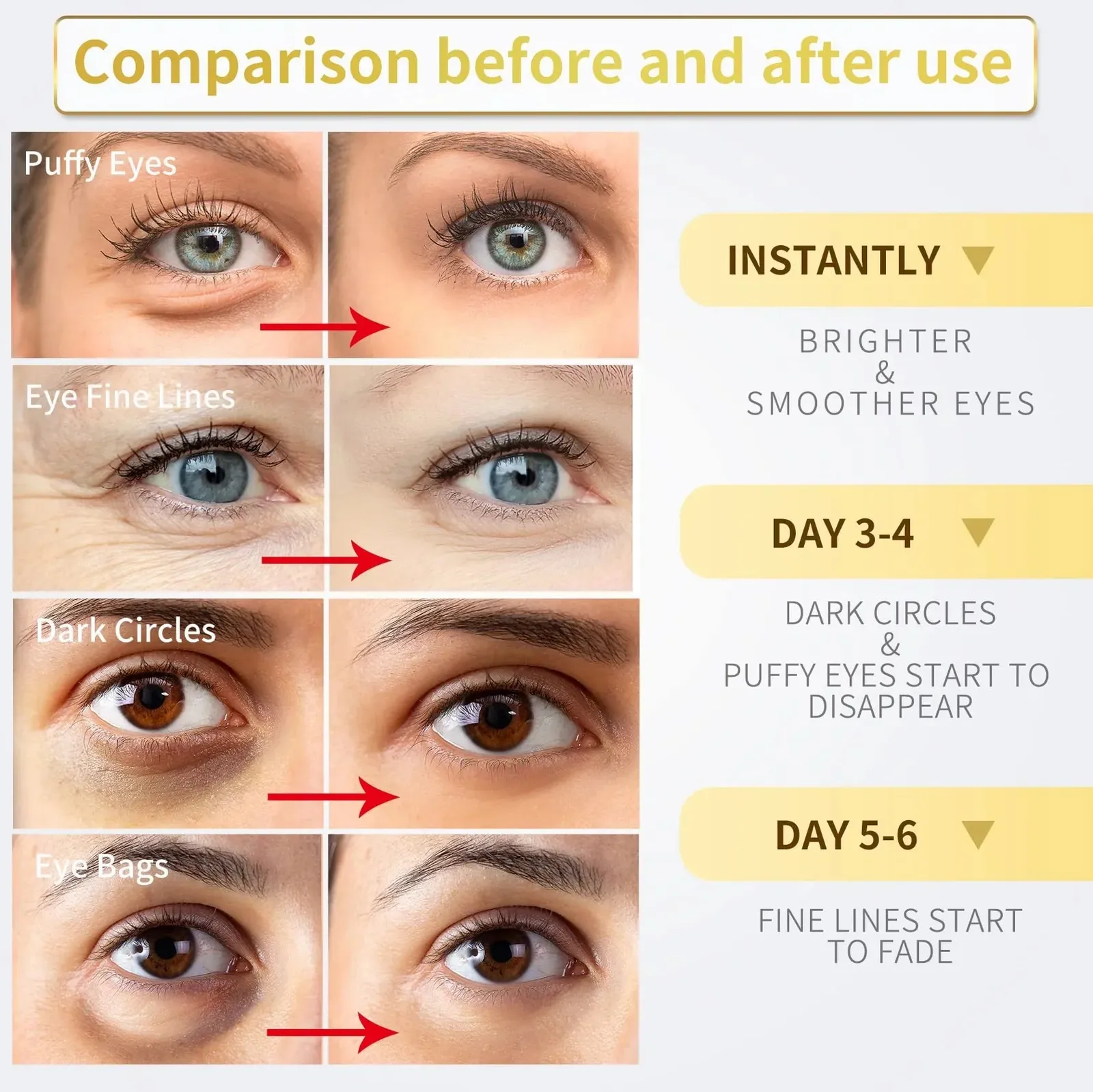 24K Gold Under Eye Patches - 60 Pack for Puffy Eyes