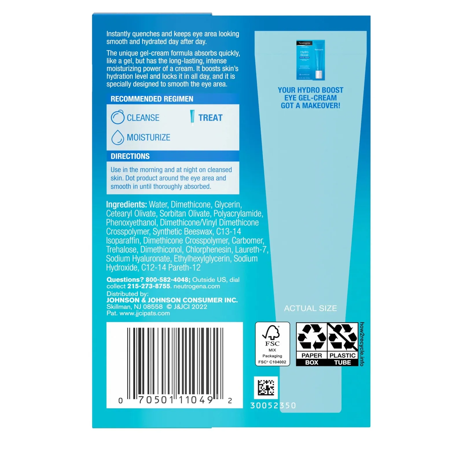 Hydro Boost Under Eye Cream, with Purified Hyaluronic Acid
