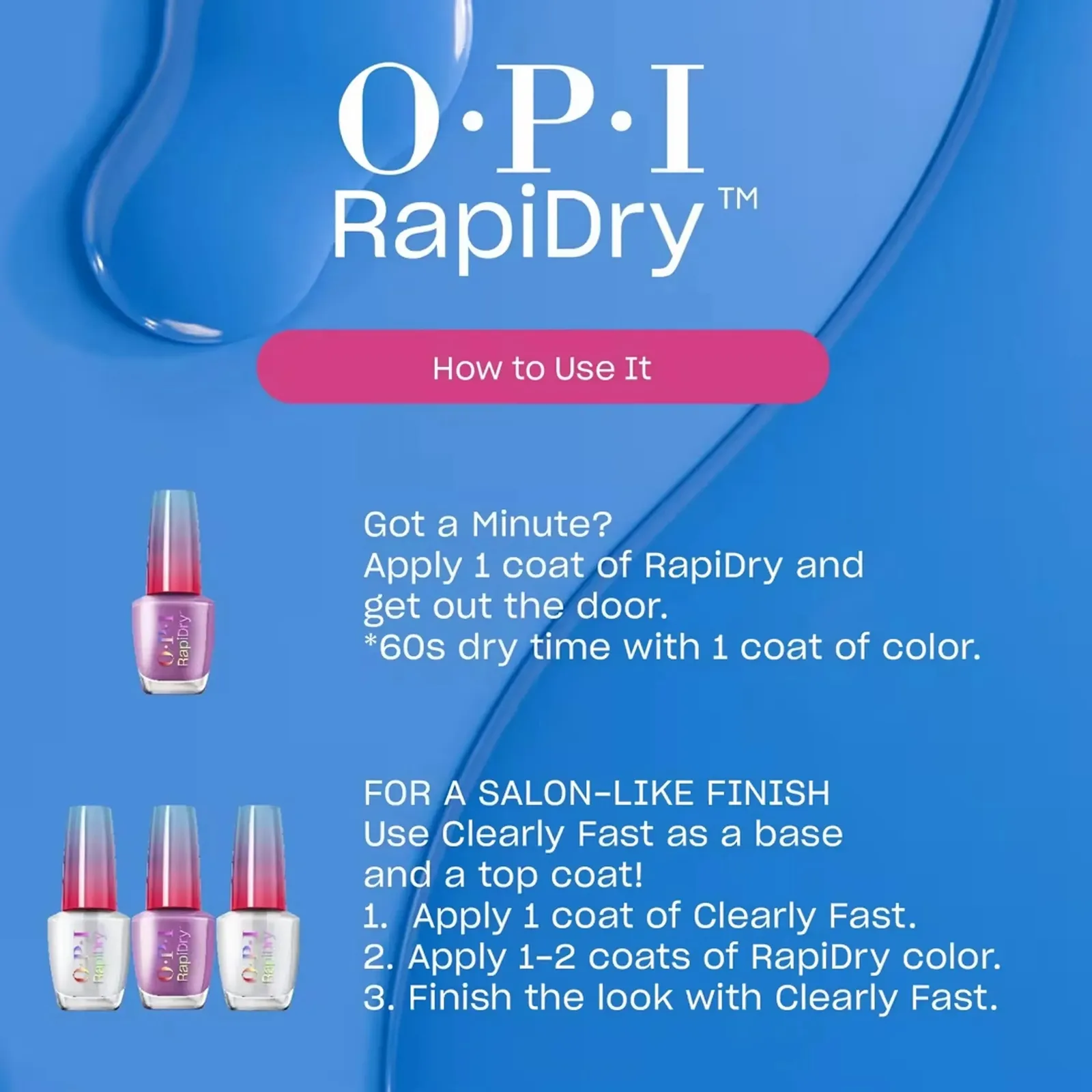 RapiDry Flash n' Flirty | Opaque Soft Pink Pearl Nail Polish