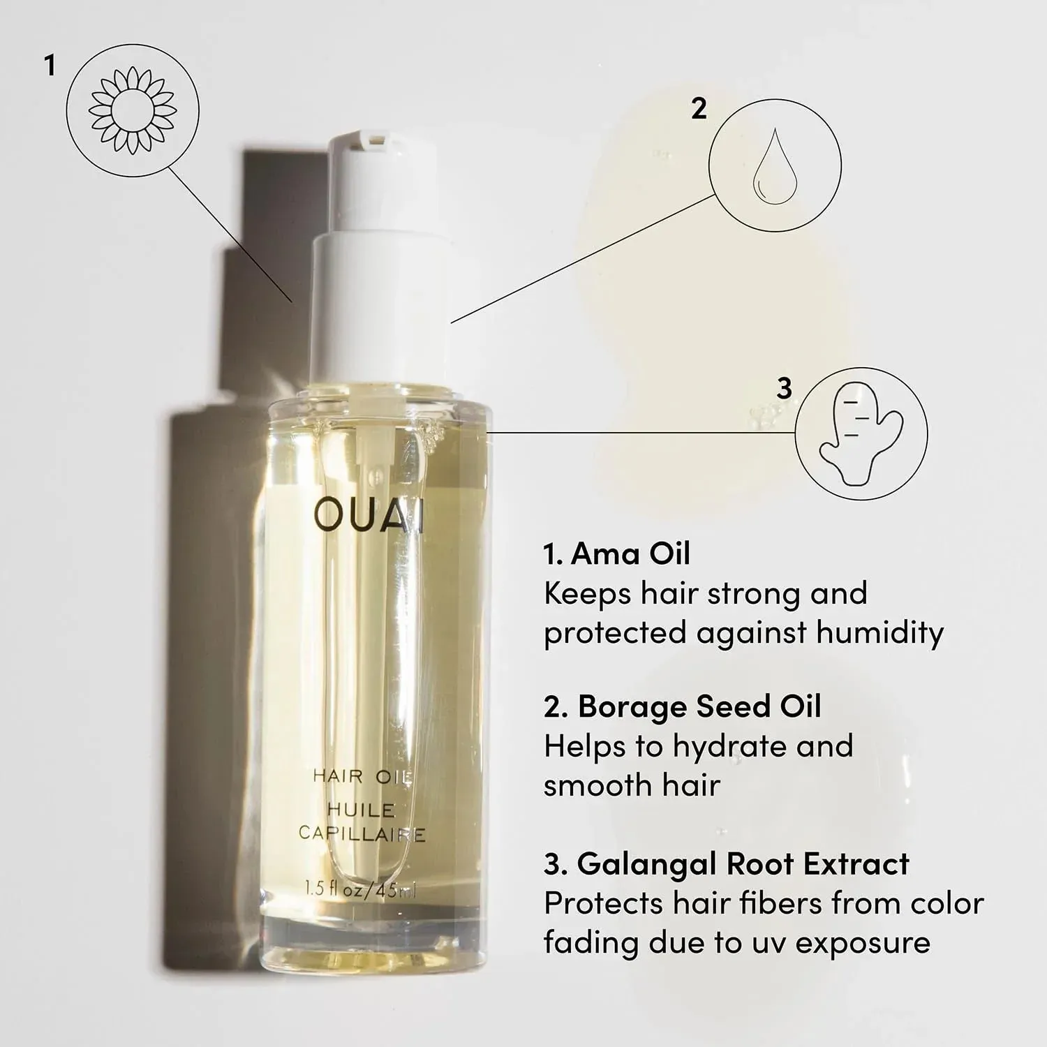 Hair Oil - Hair Heat Protectant Oil for Frizz Control