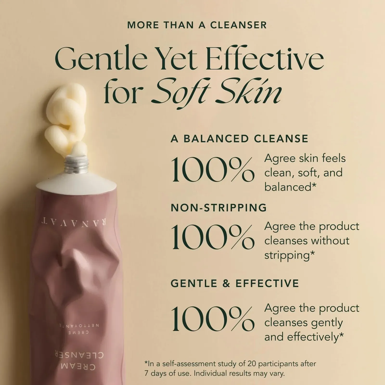 Cream Cleanser - Daily Facial Cleanser Doubles as Waterproof Eye Makeup Remover