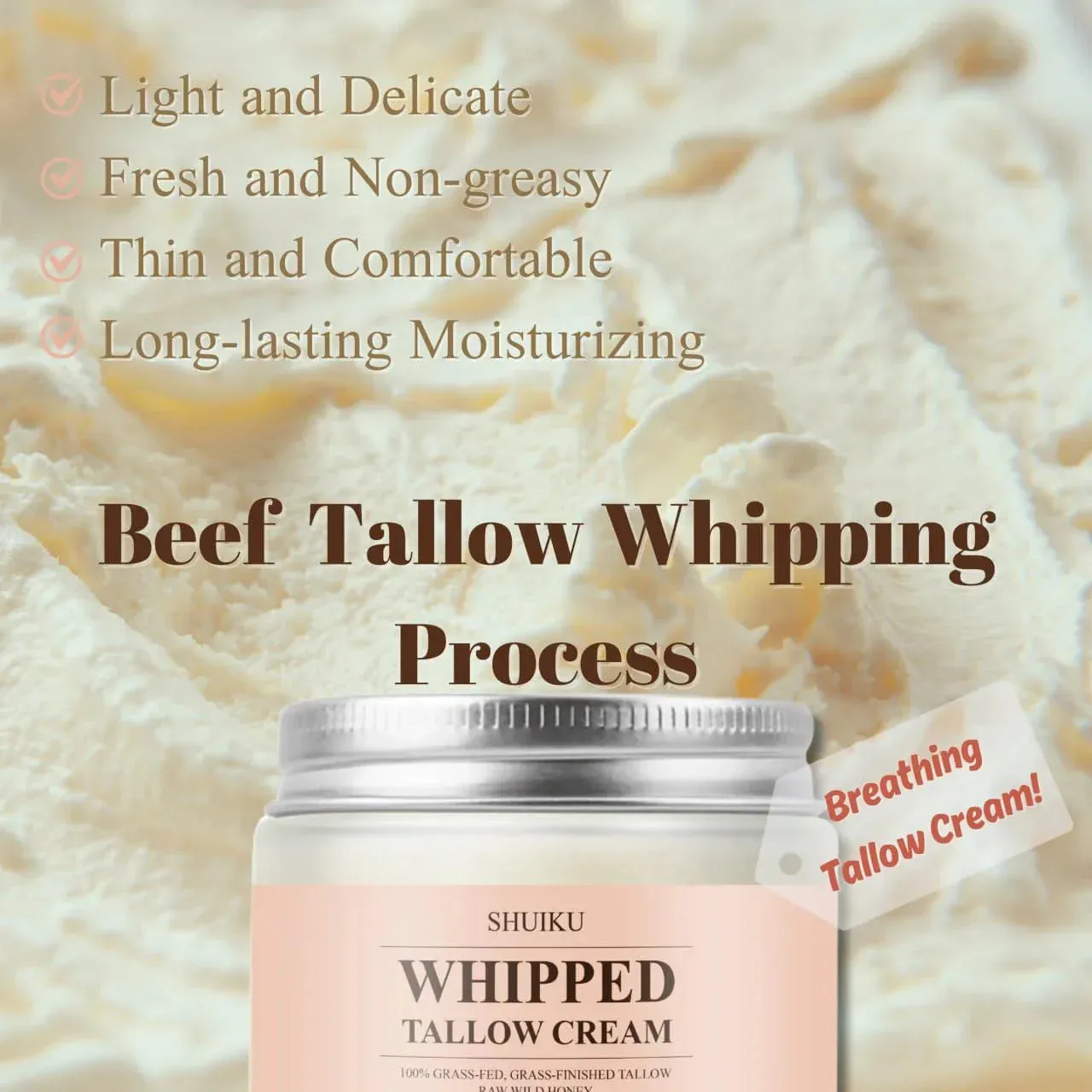 Beef Tallow for Skin with Honey Balm Moisturizer