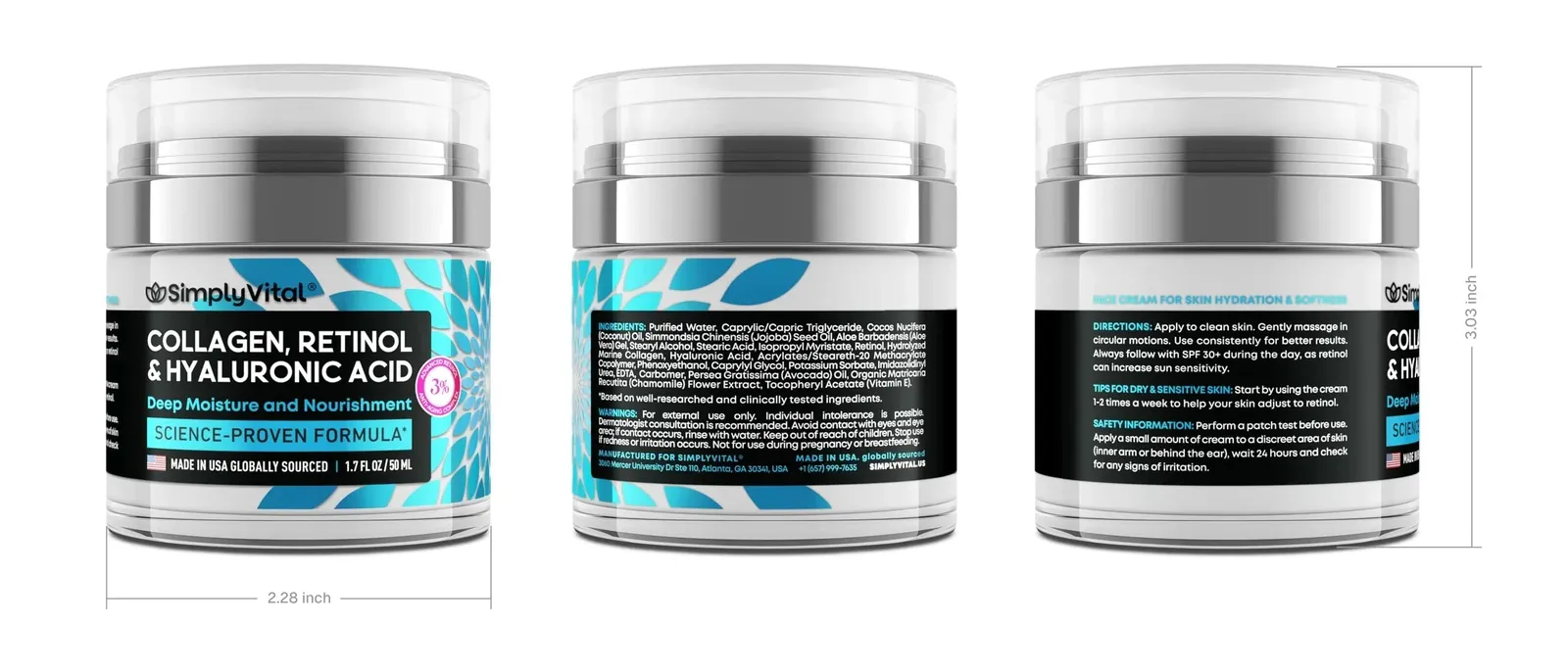 Collagen, Retinol & Hyaluronic Acid Cream
