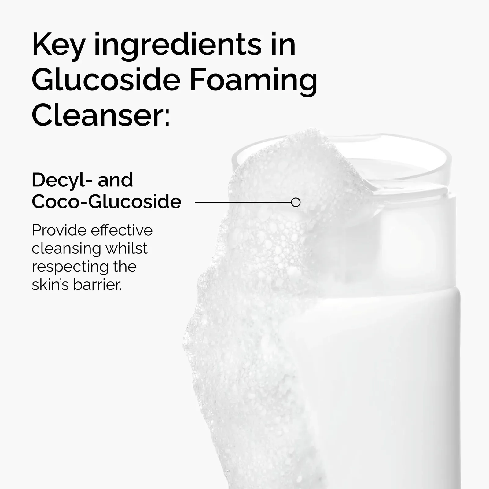 Glucoside Foaming Cleanser, Gentle Foaming Face Wash for All Skin Types