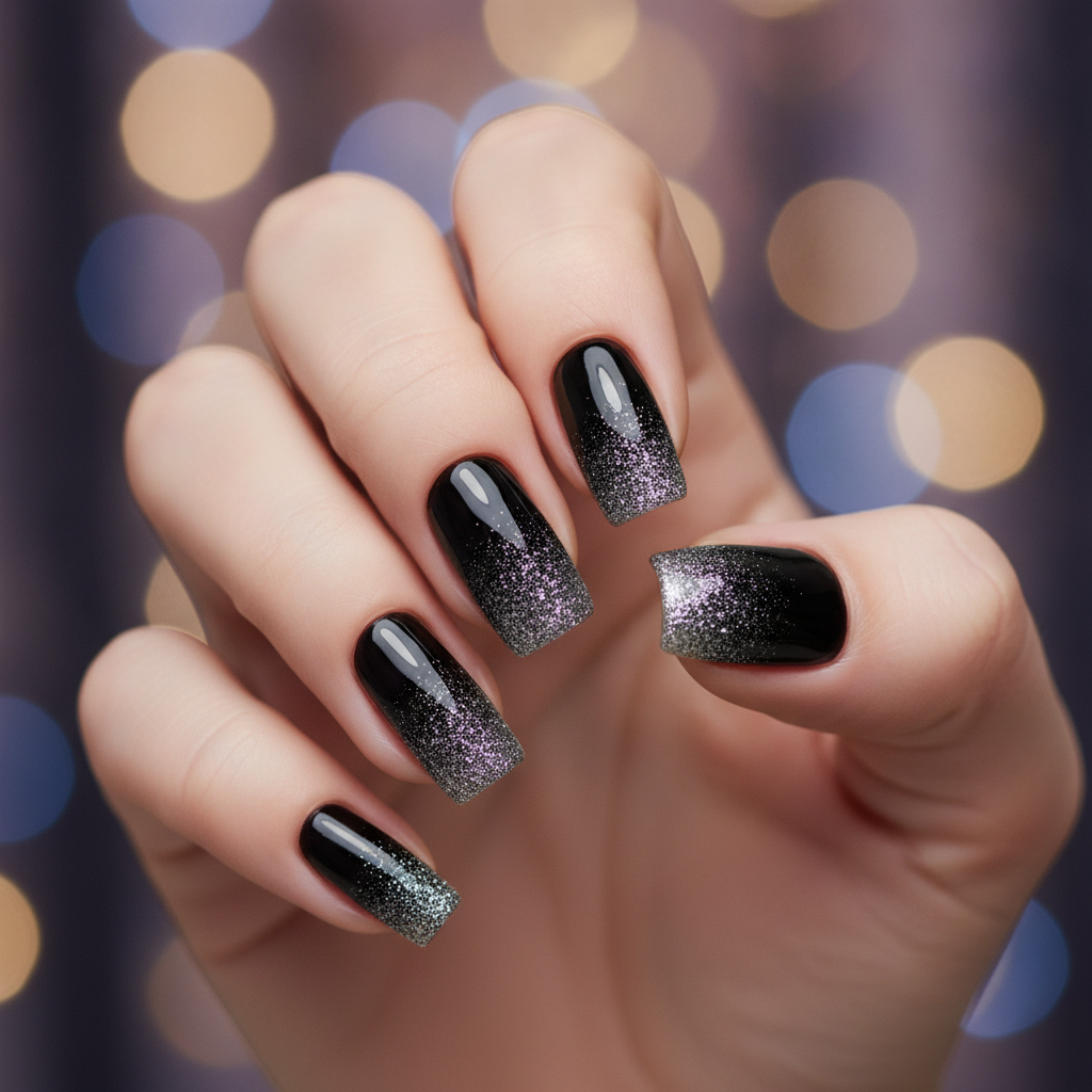 Black glitter gradient