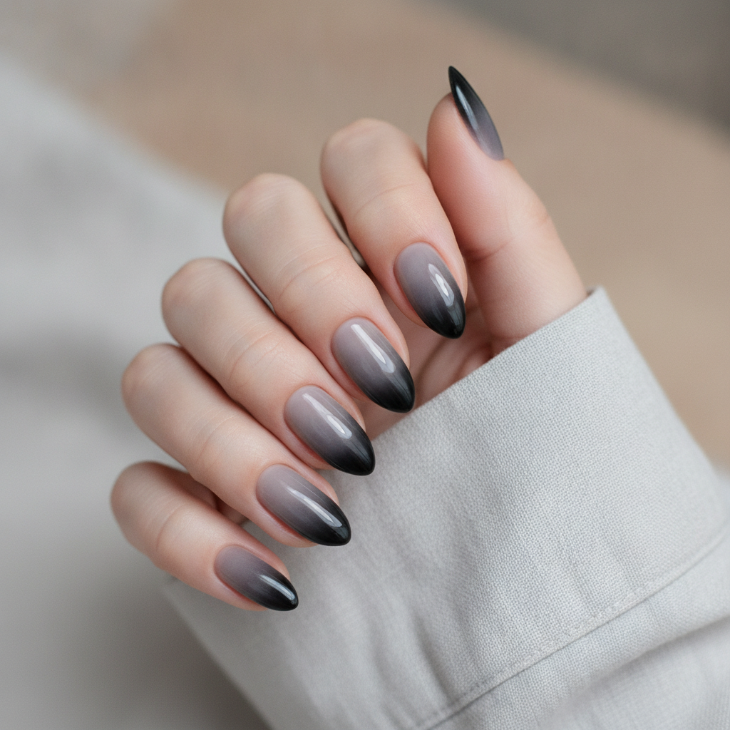 Soft grey-to-black ombré