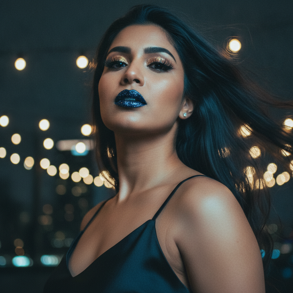 Glitter blue + rooftop bar