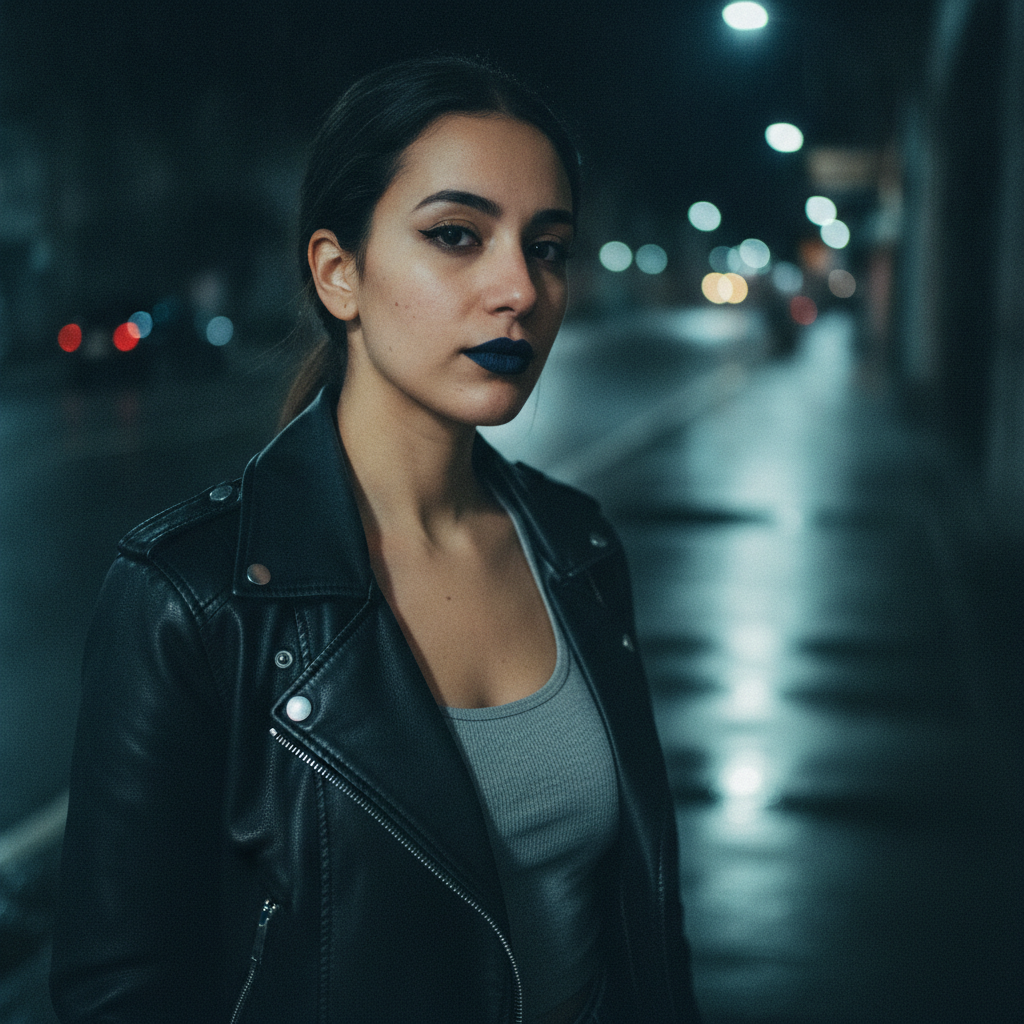 Blackened blue + leather