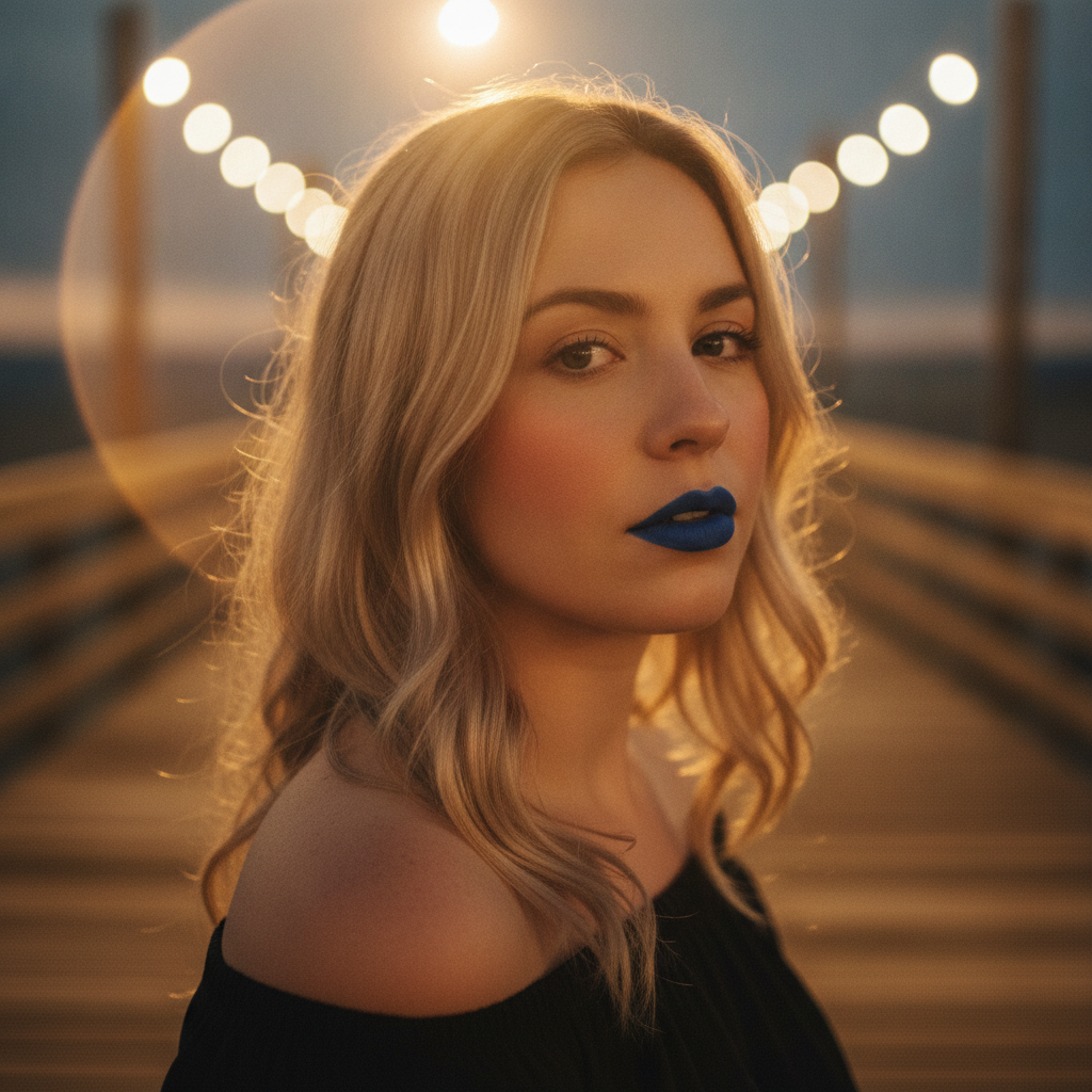 Matte blue + summer night out