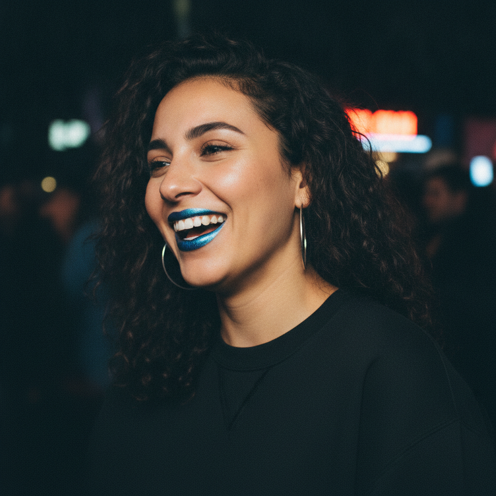 Metallic blue + concert night