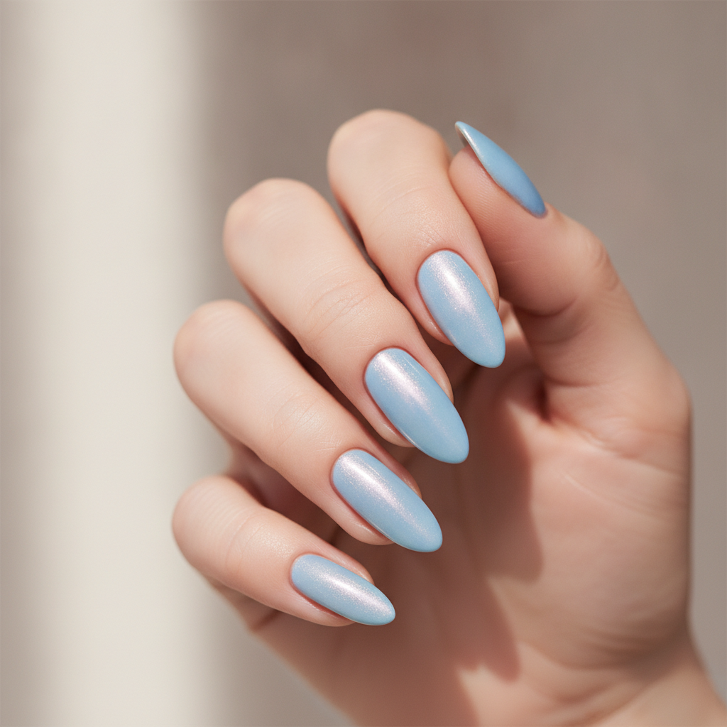 Baby blue with chrome flash
