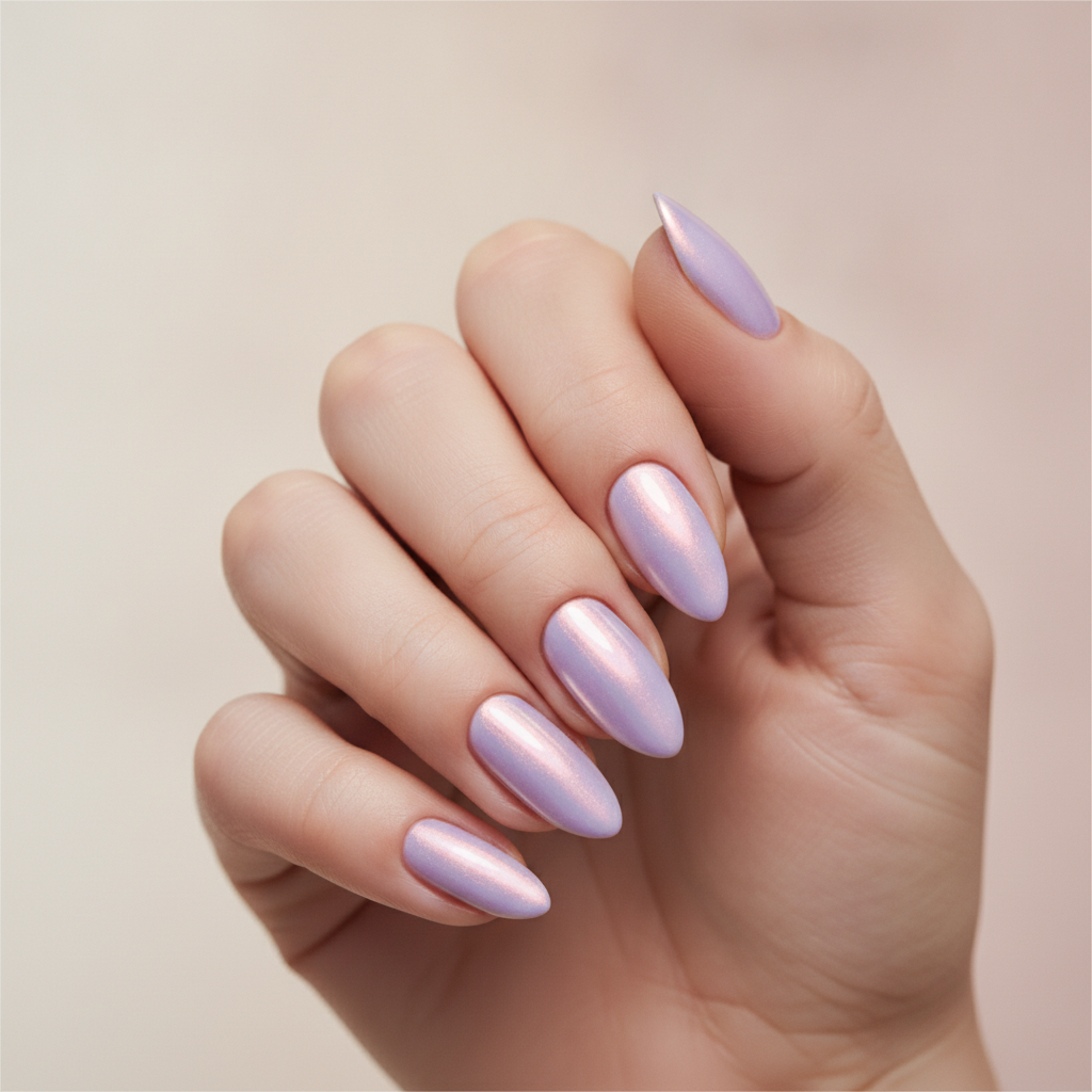 Soft lilac with chrome flash