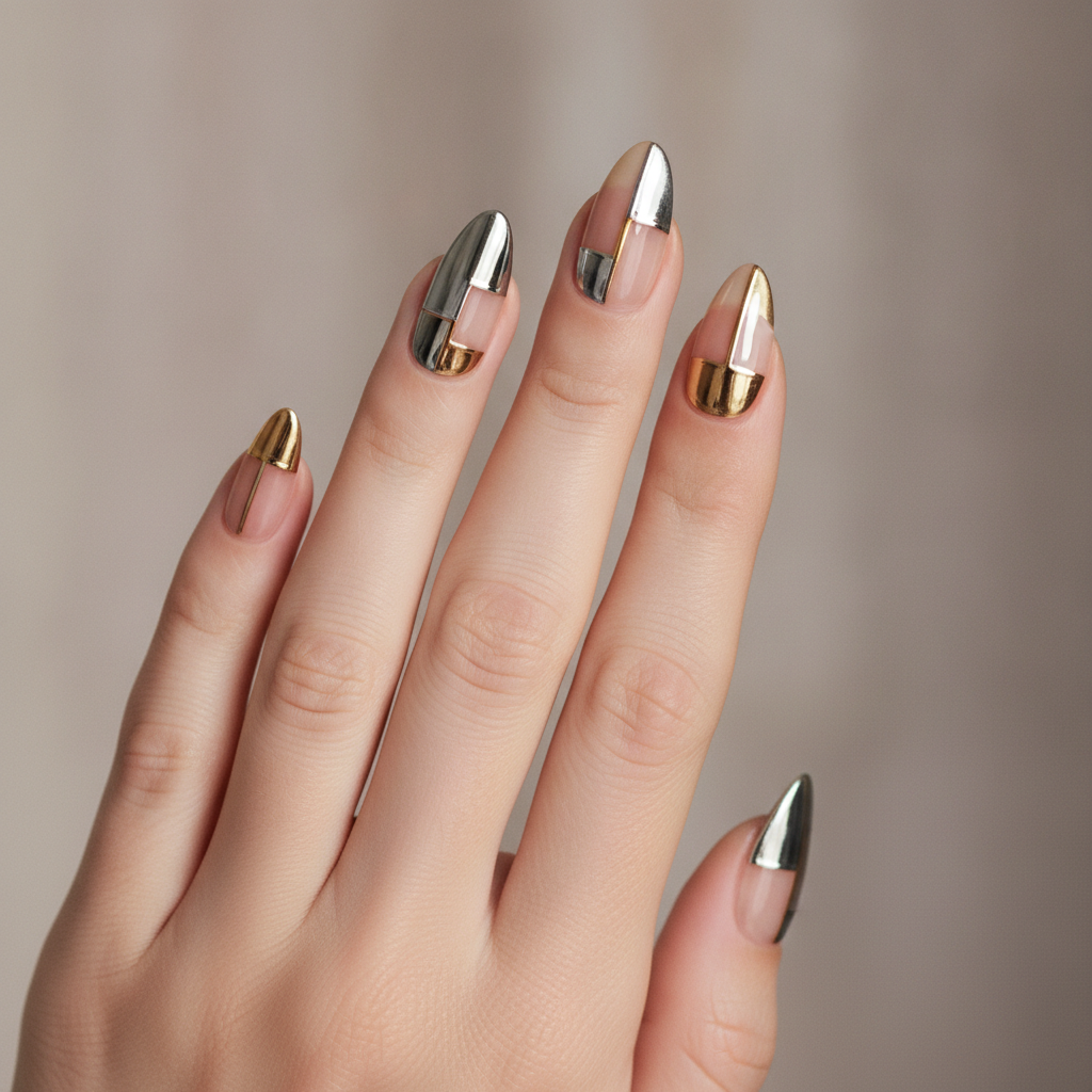 Negative-space with chrome blocks