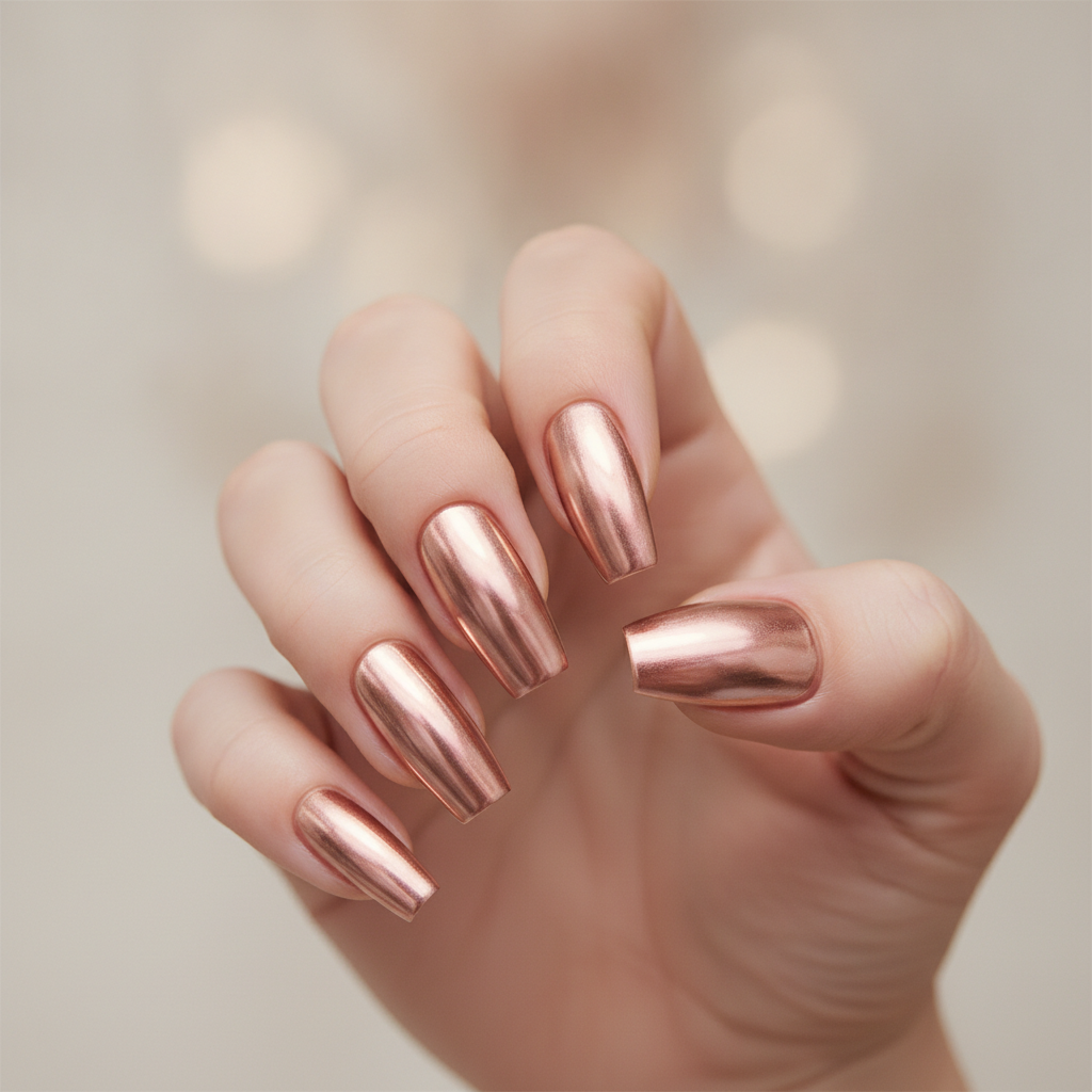 Rose gold chrome mirror