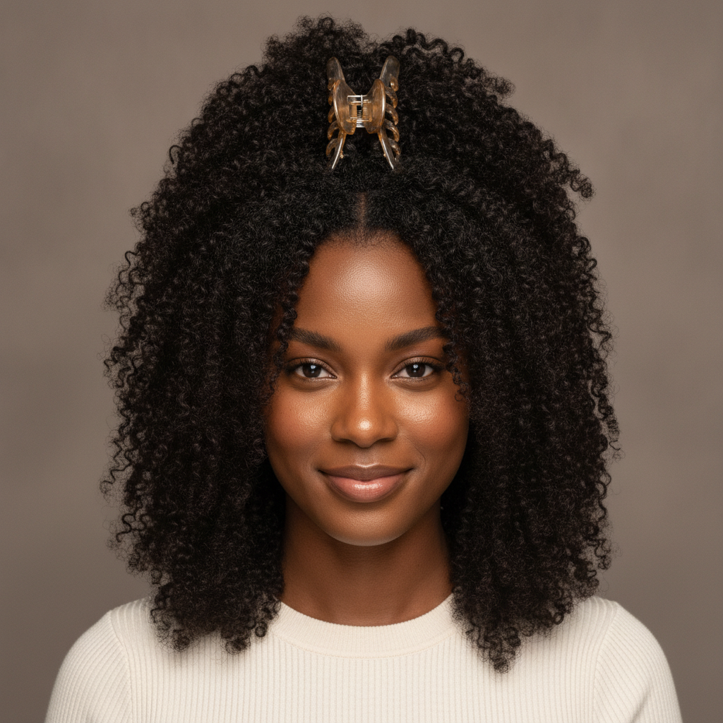 Crown claw on coily hair