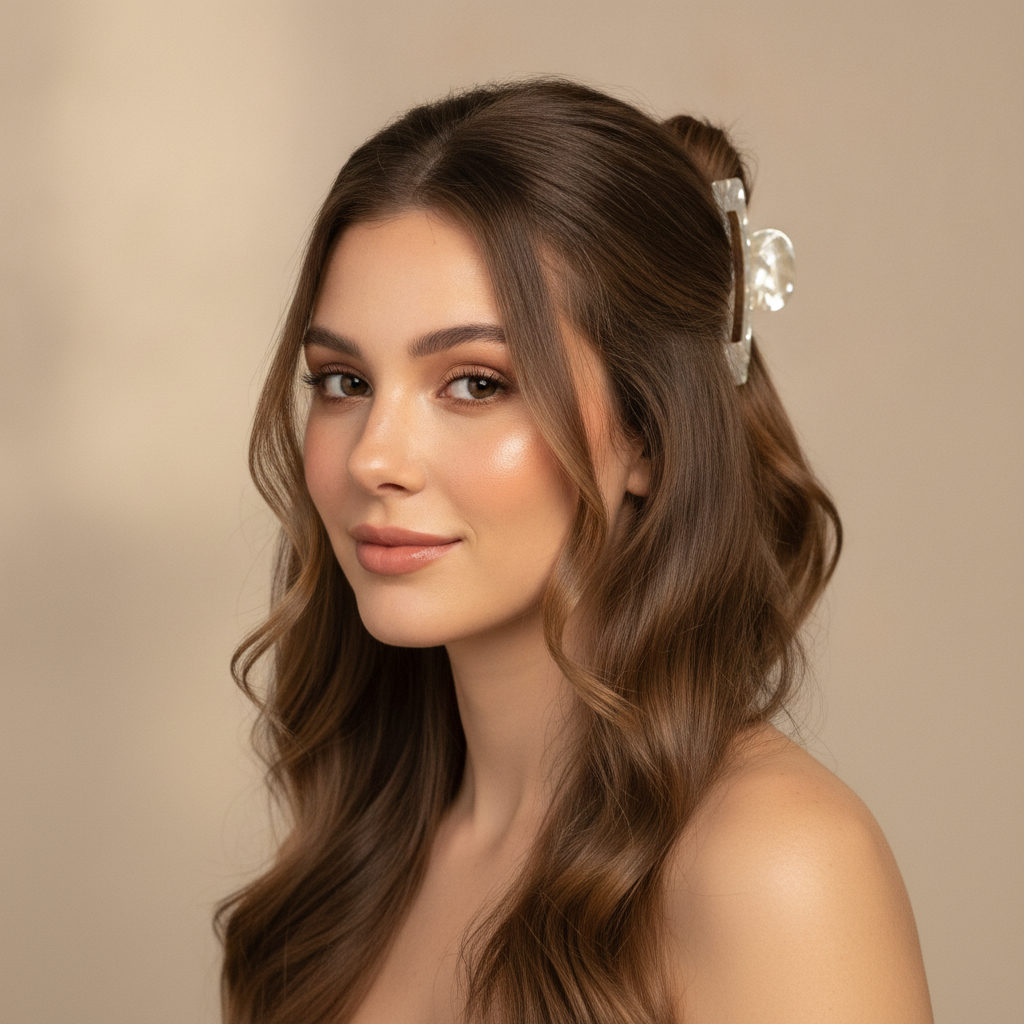 Half-up with face pieces