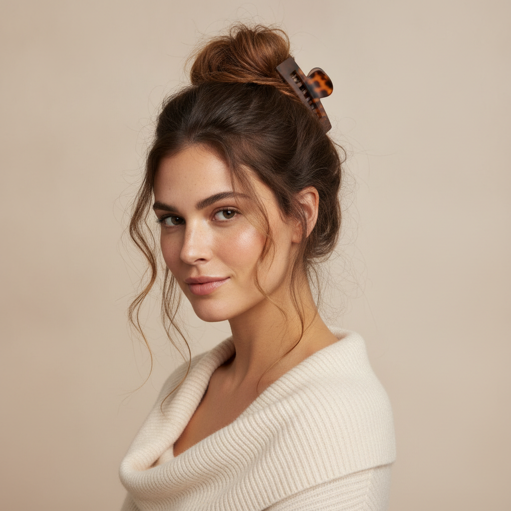 Messy top knot