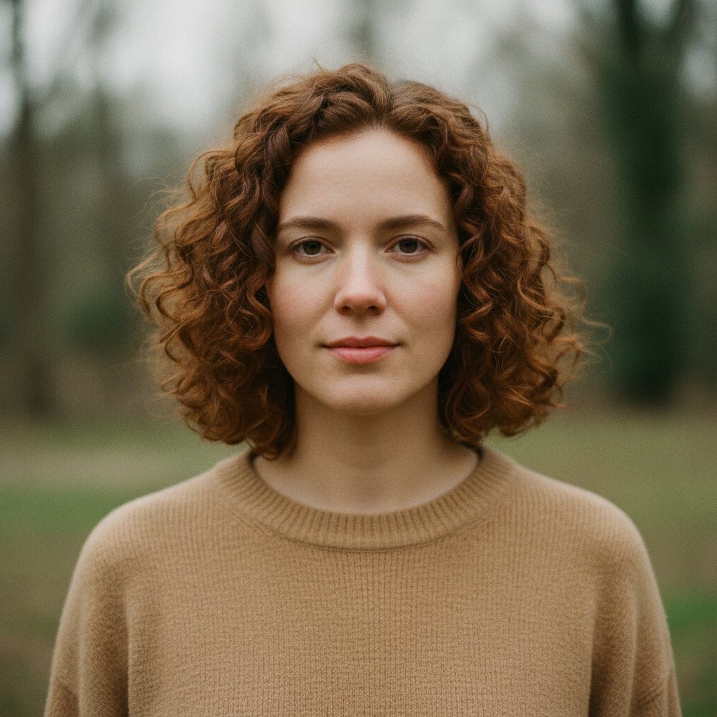 Curly collarbone lob