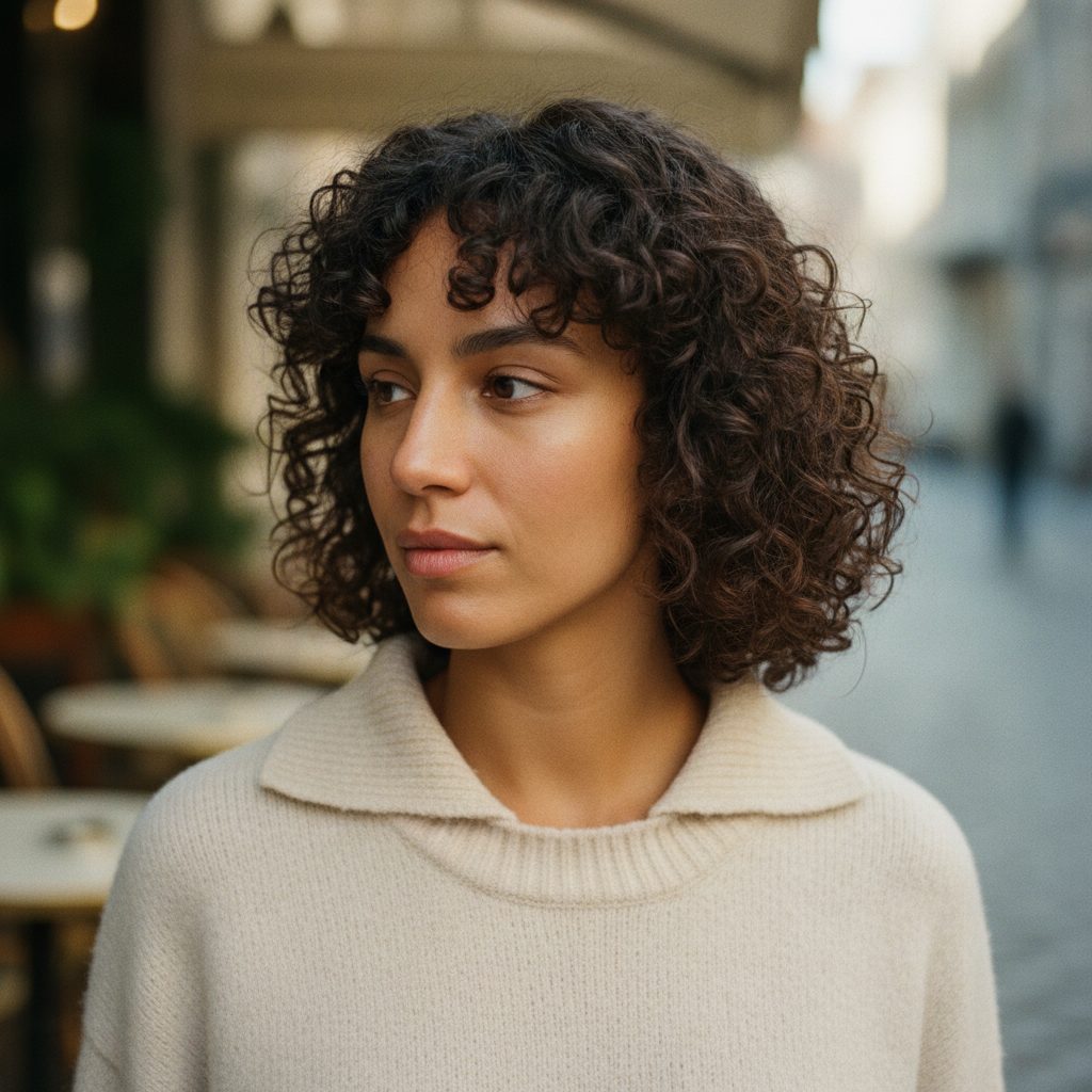 Curly shag cut