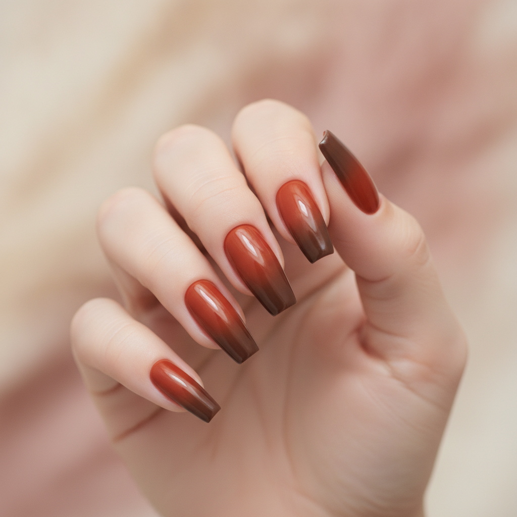 Burnt-orange-to-mocha ombré