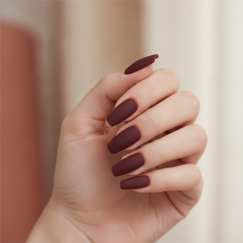 Matte deep burgundy