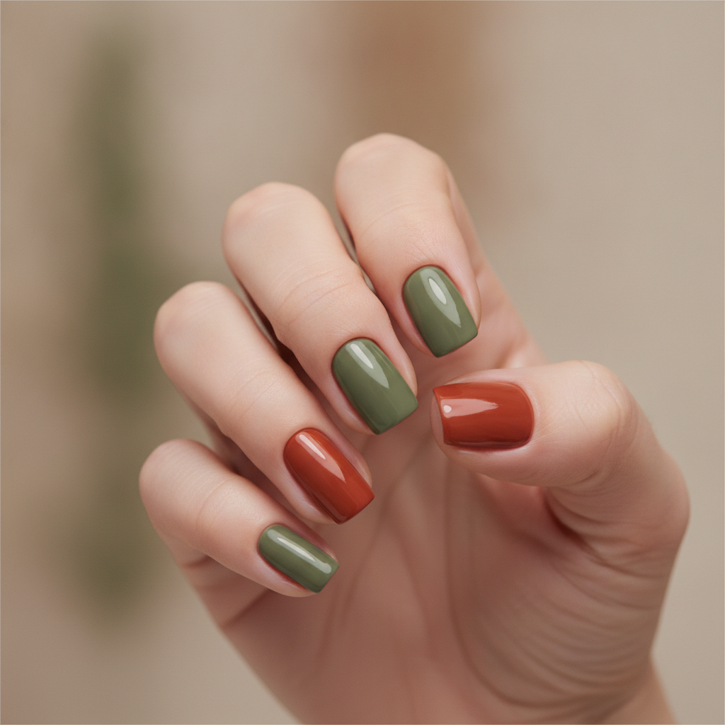 Olive field with rust accents