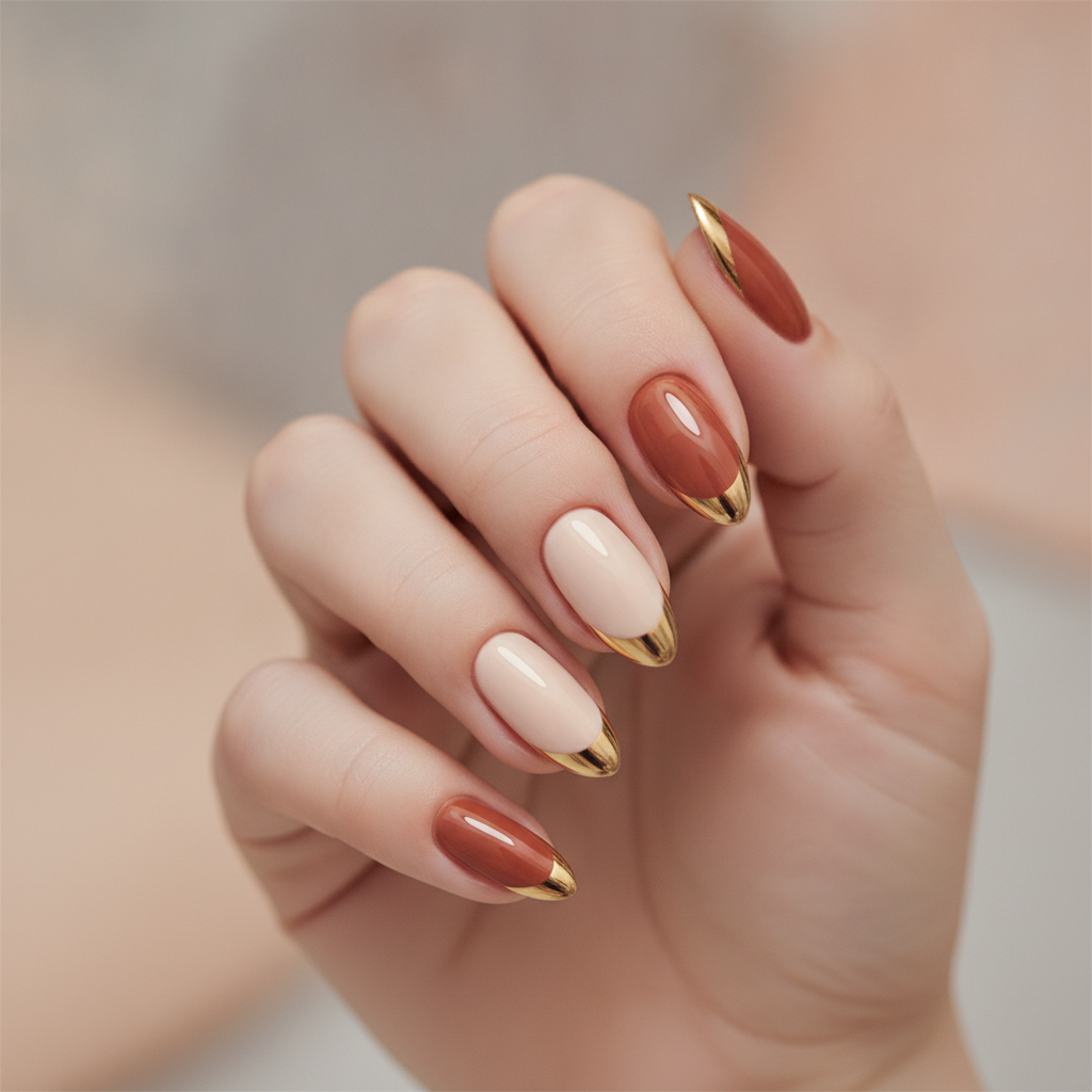 Rust with gold chrome tips