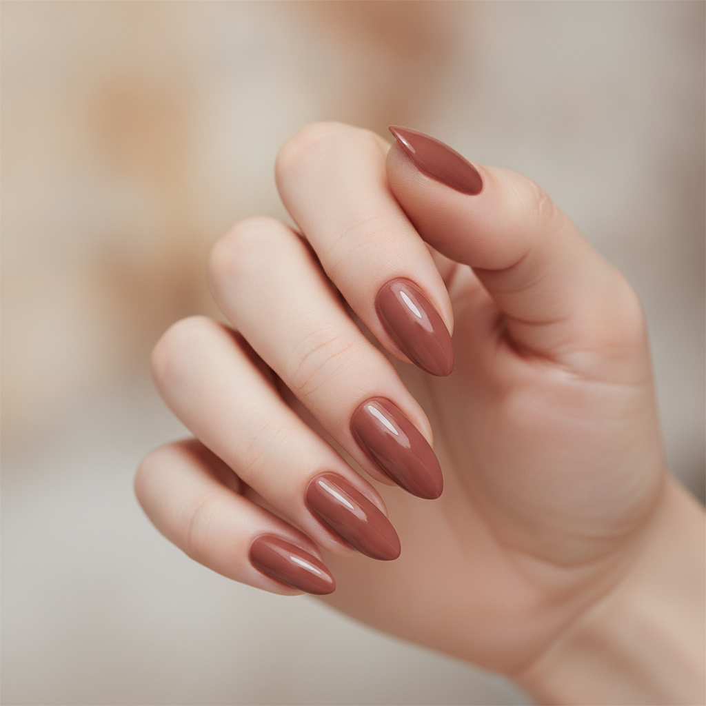 Glossy rust cream solid