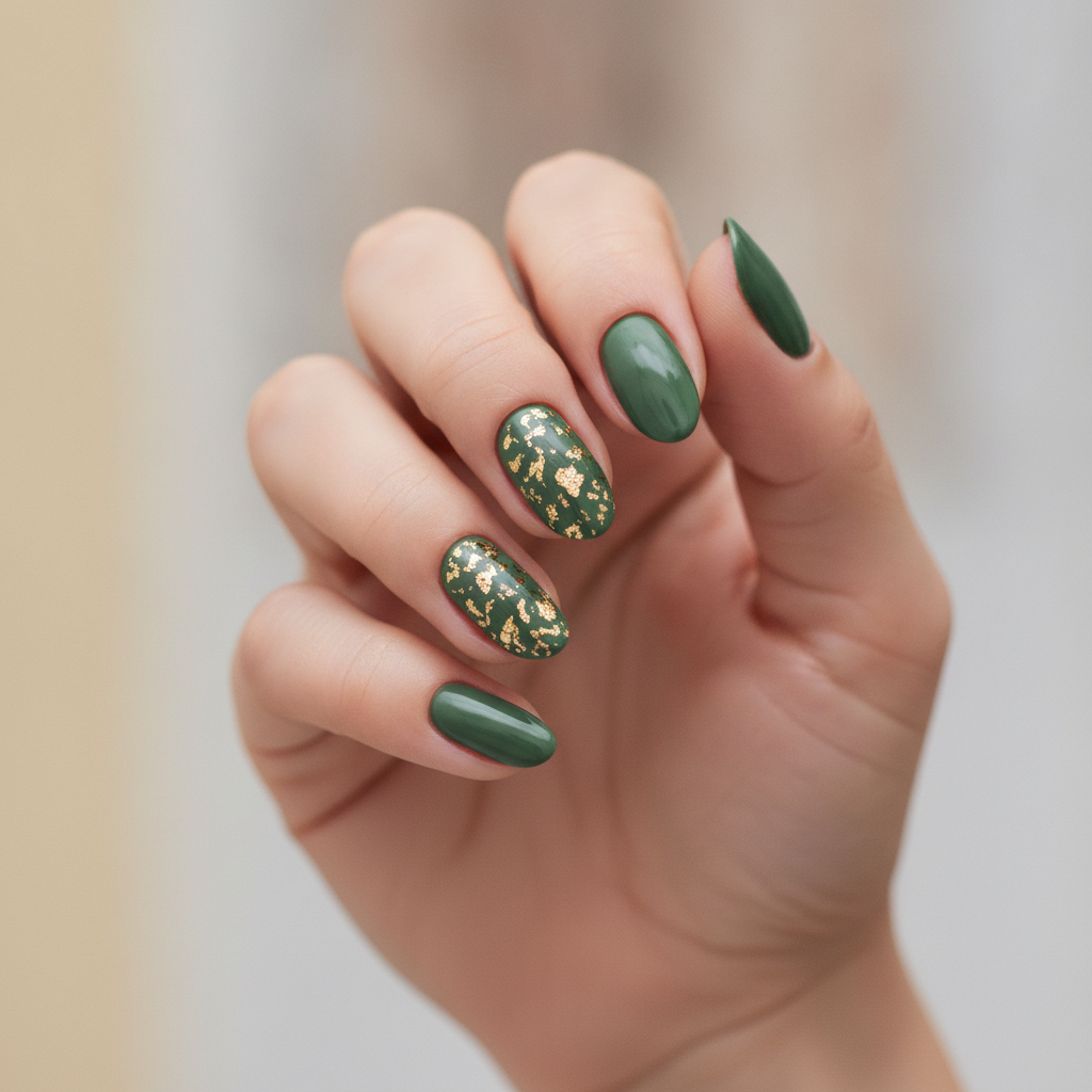 Turf green with gold foil accents